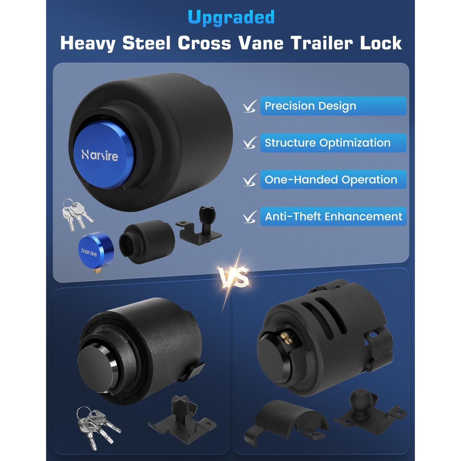 Cerradura de Remolque Harsire 2 5/16" Antirrobo Acero