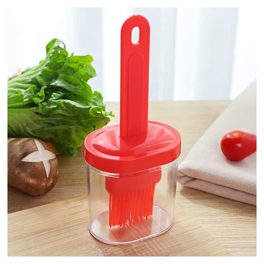 Brocha de Silicona GoLepide 2 en 1 Resistente al Calor Roja