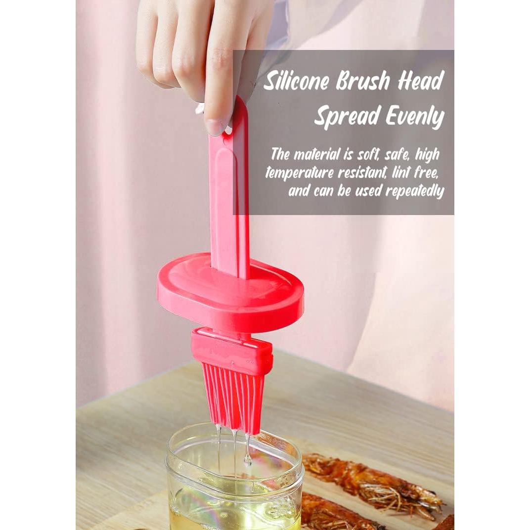 Brocha de Silicona GoLepide 2 en 1 Resistente al Calor Roja