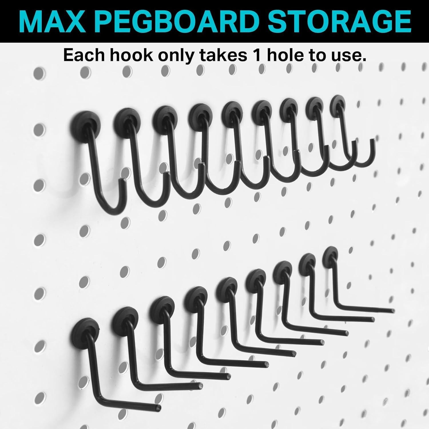 Ganchos en L para Tableros Perforados G.CORE - 20 Piezas