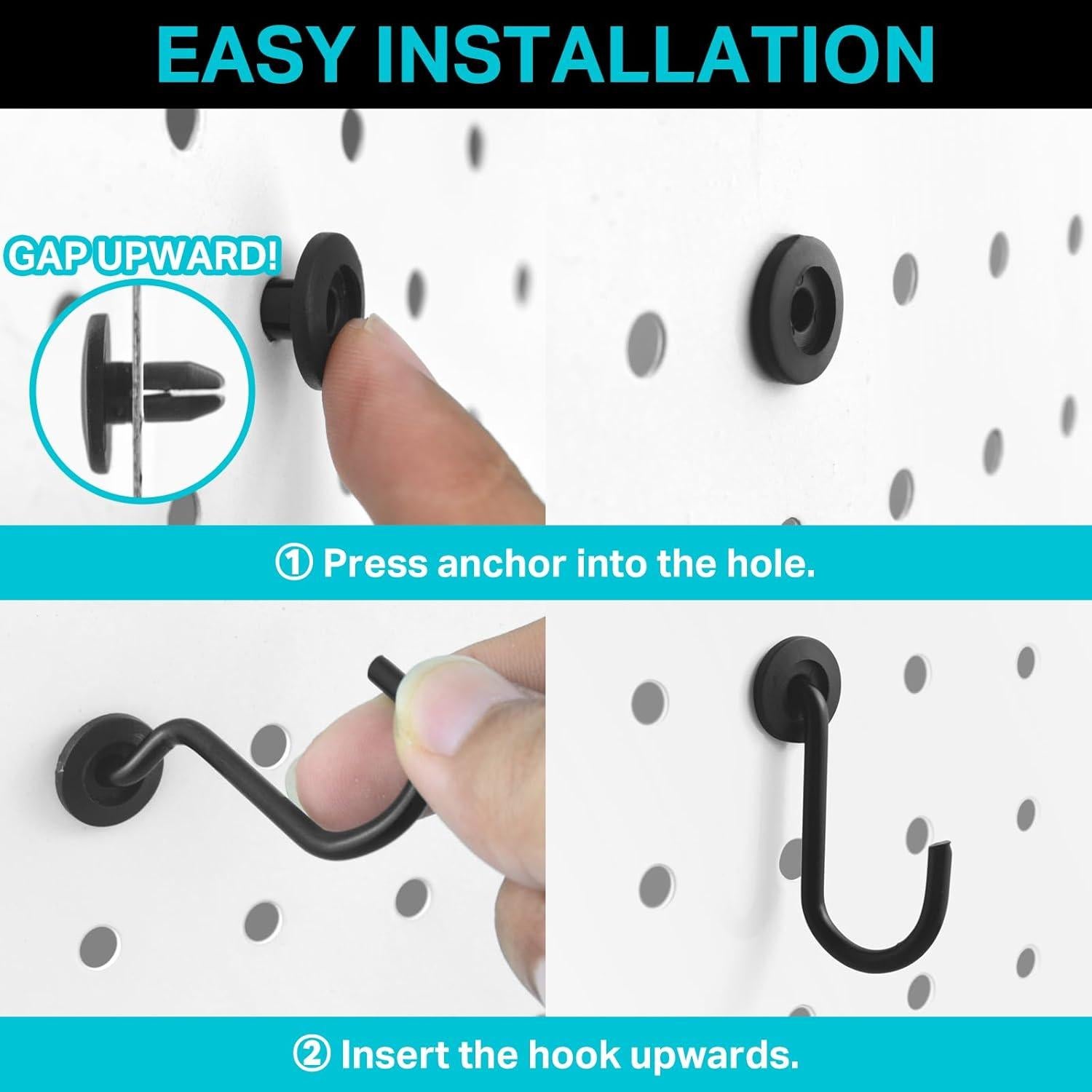 Ganchos en L para Tableros Perforados G.CORE - 20 Piezas