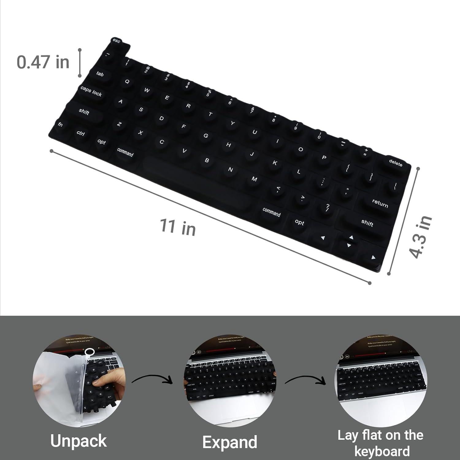 Cubierta de Teclado WANTHER para Uñas Largas MacBook Pro 13" 2020-2023