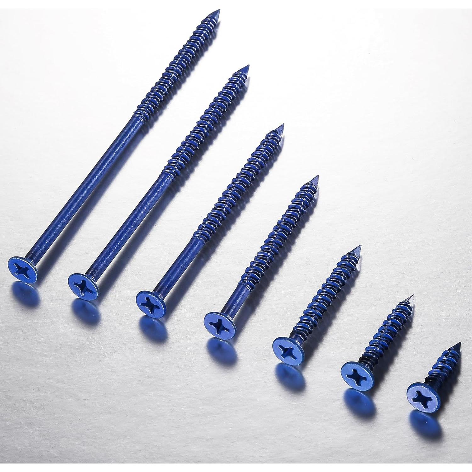 Kit de Tornillos de Concreto Wensilon 49 Pcs 1/4" Azul