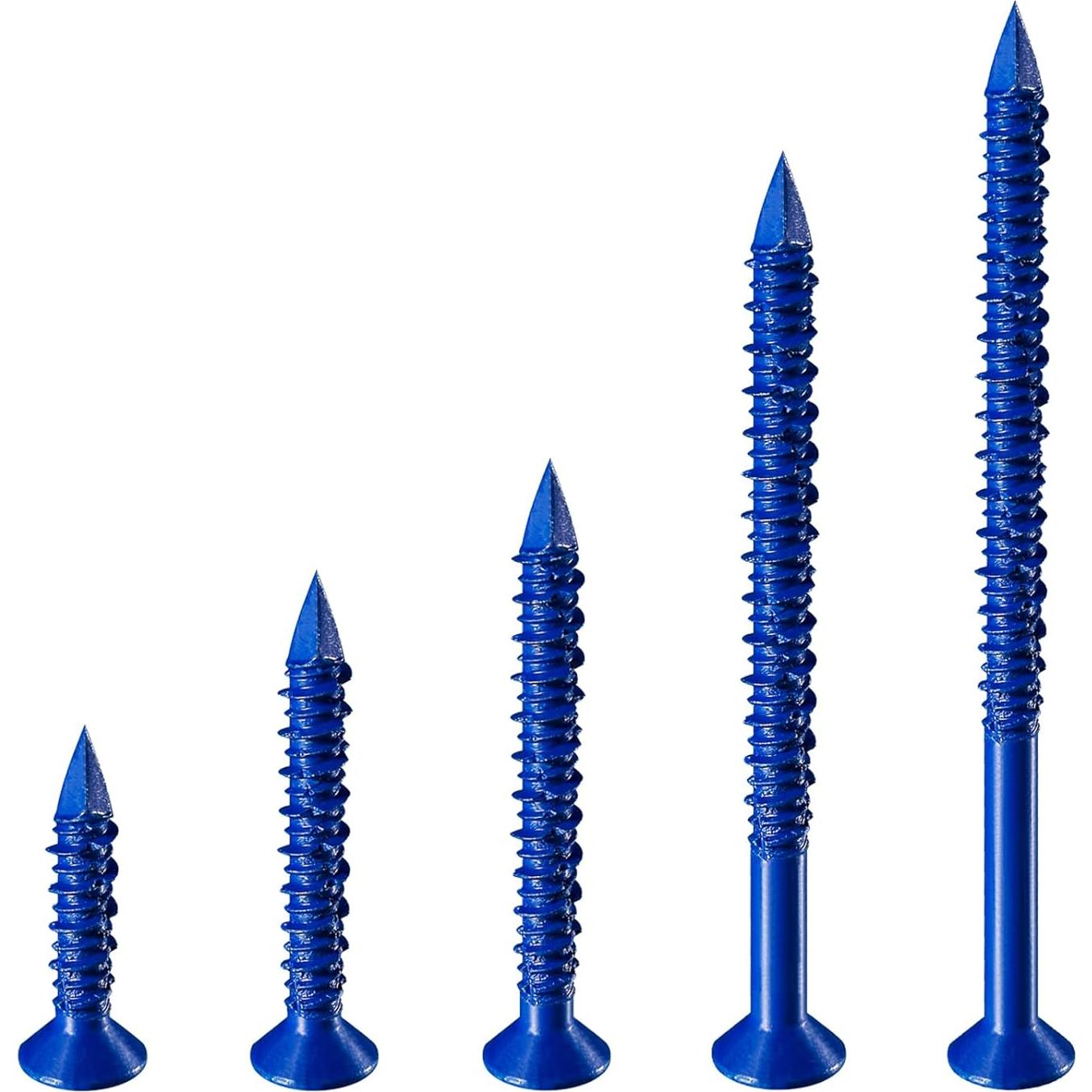 Kit de Tornillos de Concreto Wensilon 49 Pcs 1/4" Azul