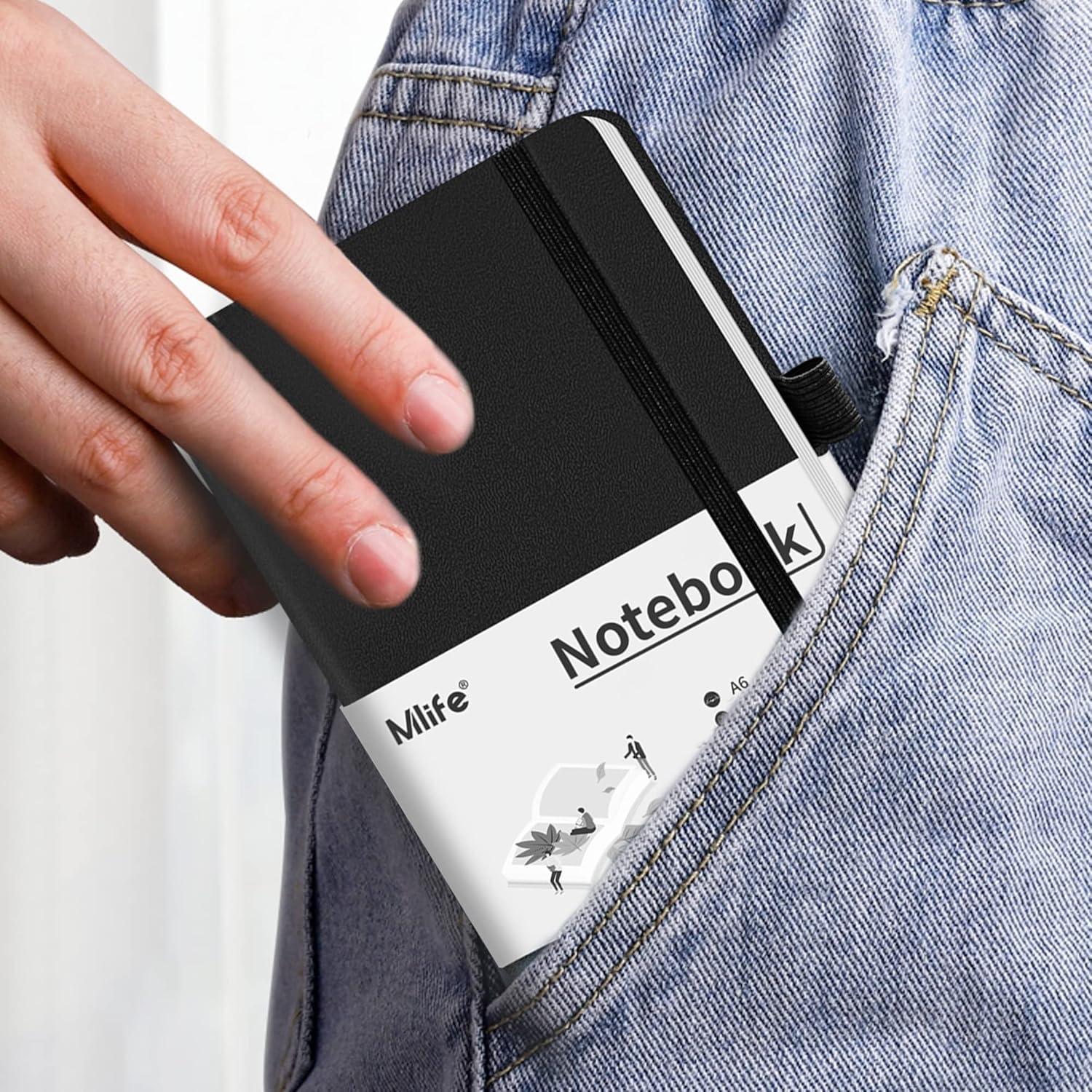 Cuaderno A6 Mlife Tapa Dura Rayado 192 Páginas Negro