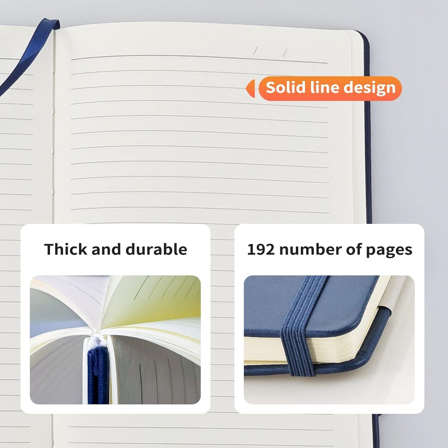 Cuaderno A6 Mlife Tapa Dura Rayado 192 Páginas Negro