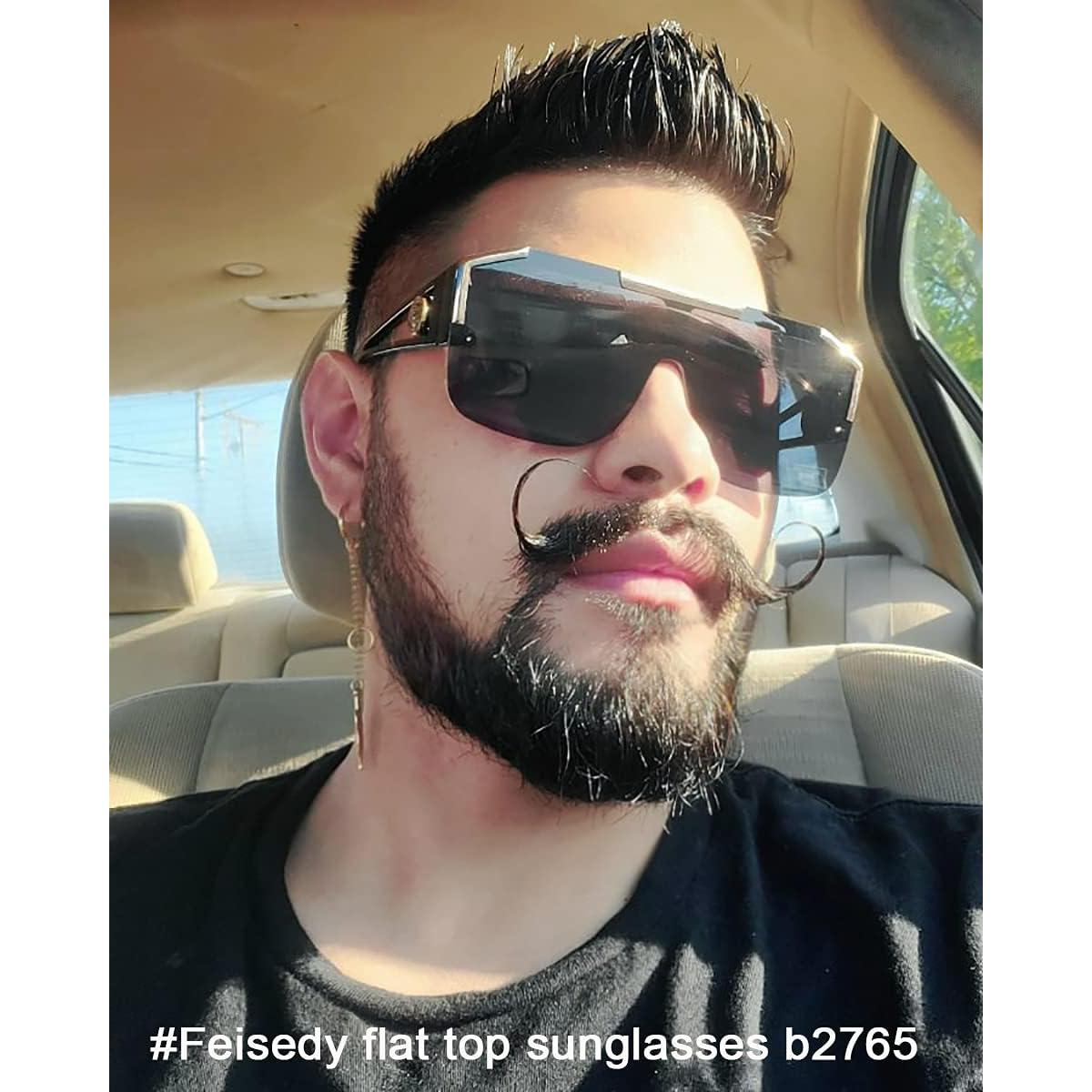 Gafas de sol FEISEDY UV400 cuadradas para hombres y mujeres