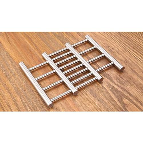 Trivet Metálico Ajustable Leoyoubei 22.86 a 38.1 cm Plata