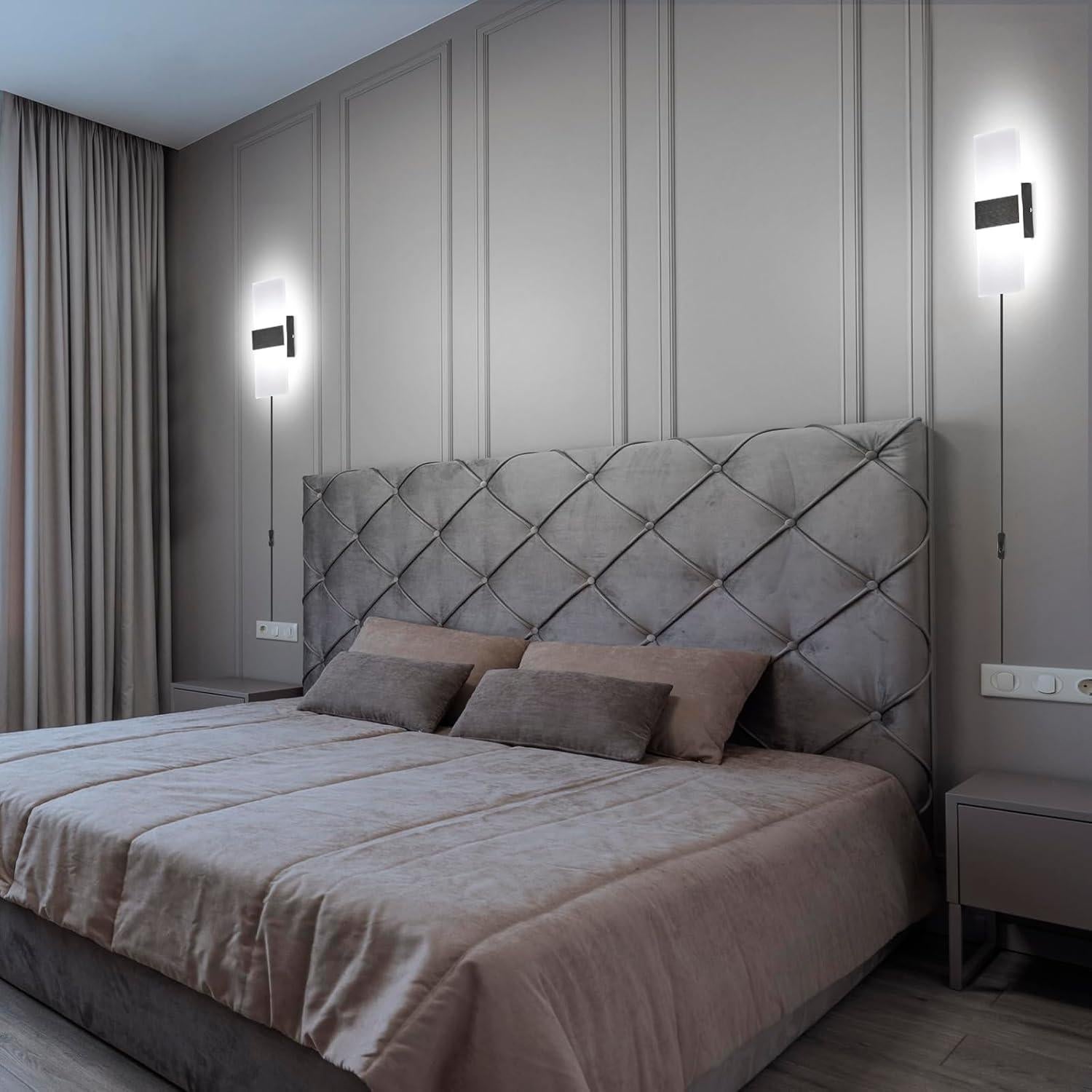 Aplique de Pared LED TRLIFE 12W 6000K Negro con Enchufe