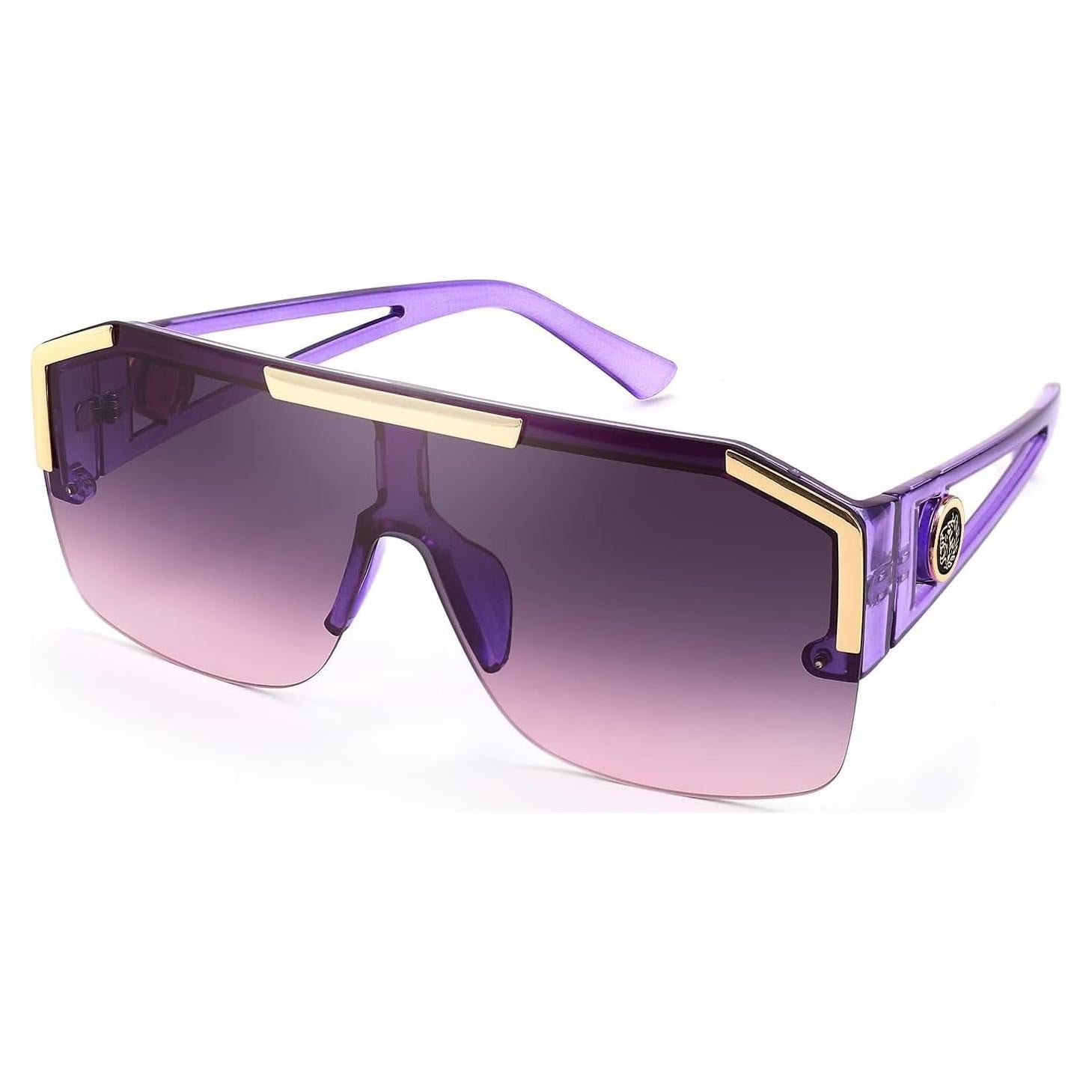 Gafas de Sol FEISEDY Cuadradas UV400 Violeta Cristal