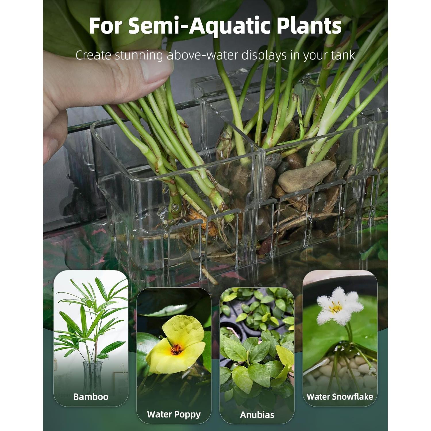 Soporte de Planta Acrílico Pawfly para Acuarios 3 Ranuras