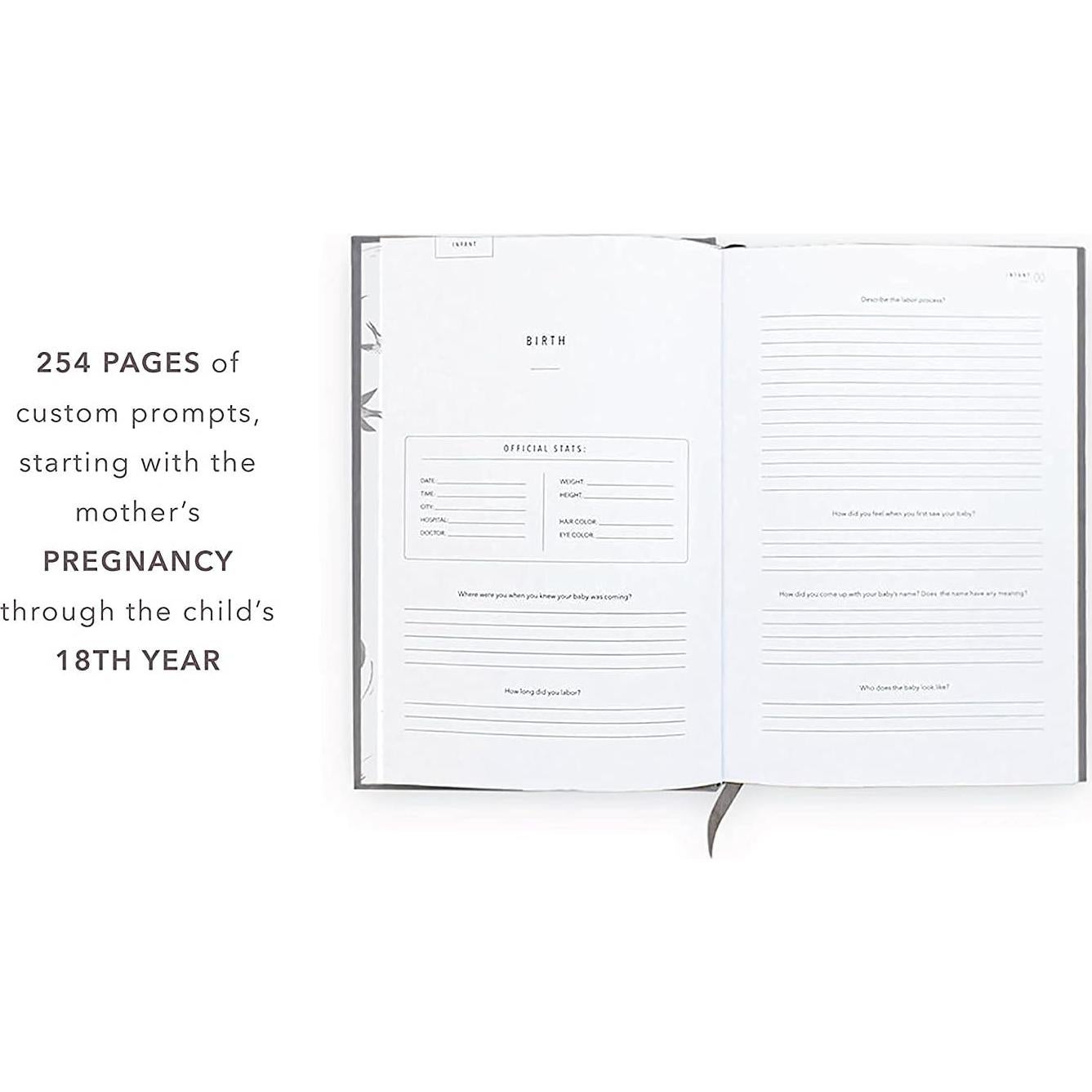 Diario de Embarazo y Recuerdos de Infancia Diarios Promptly - Verde Aloe, Cuero Sintético