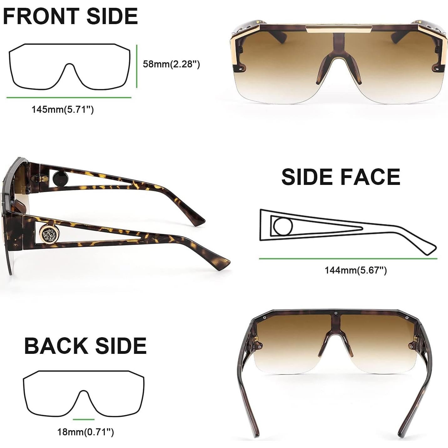 Gafas de Sol FEISEDY Cuadradas UV400 para Mujeres y Hombres