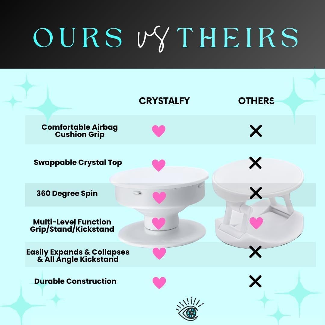 Agarradera de Cuarzo Rosa CRYSTALFY con Adhesivo Magnético