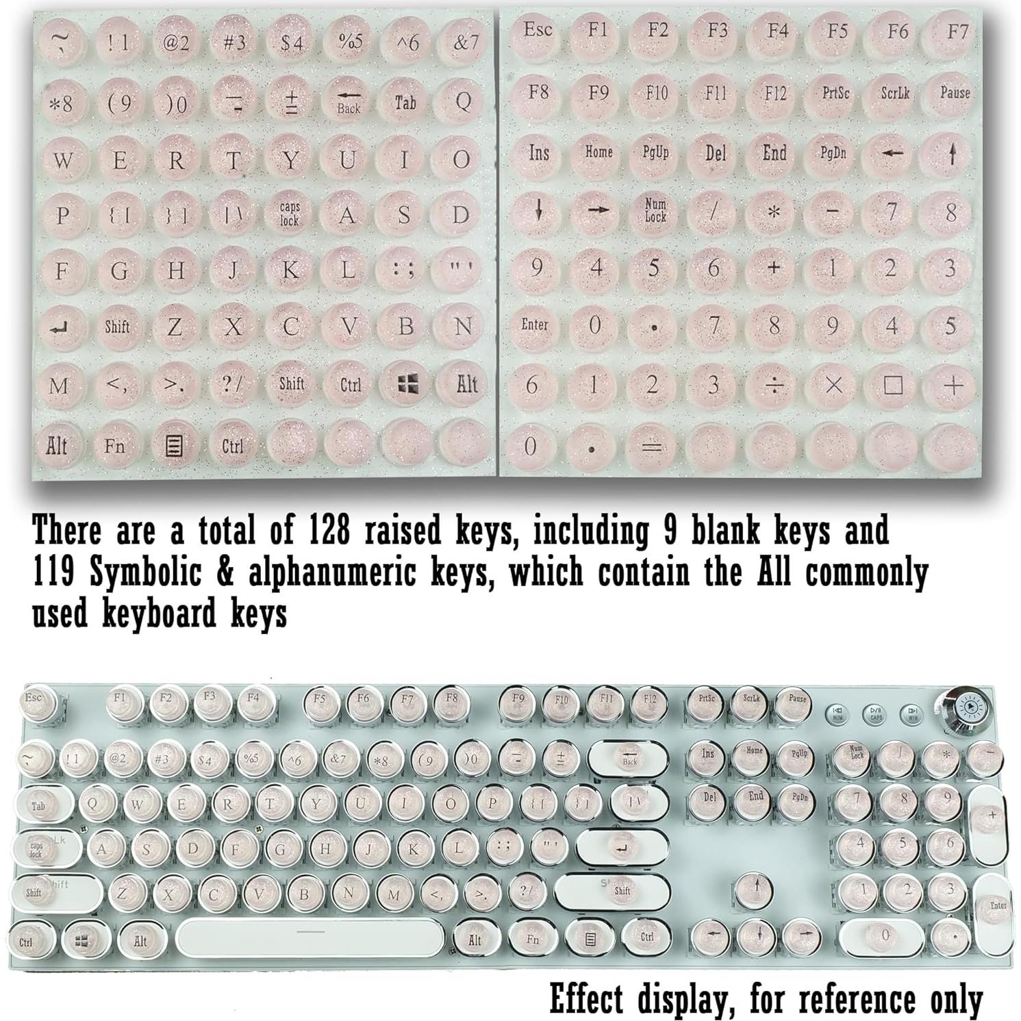 128 Piezas Teclas de Silicona Autoadhesivas Zooplan Rosa