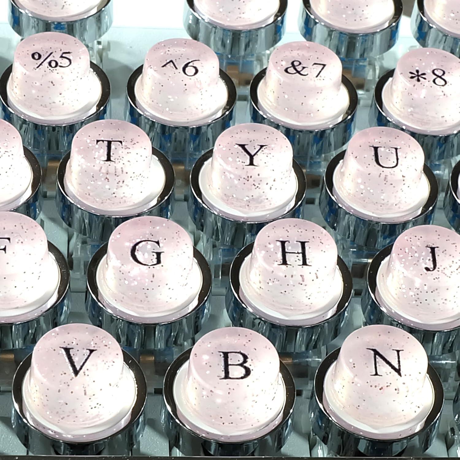 128 Piezas Teclas de Silicona Autoadhesivas Zooplan Rosa