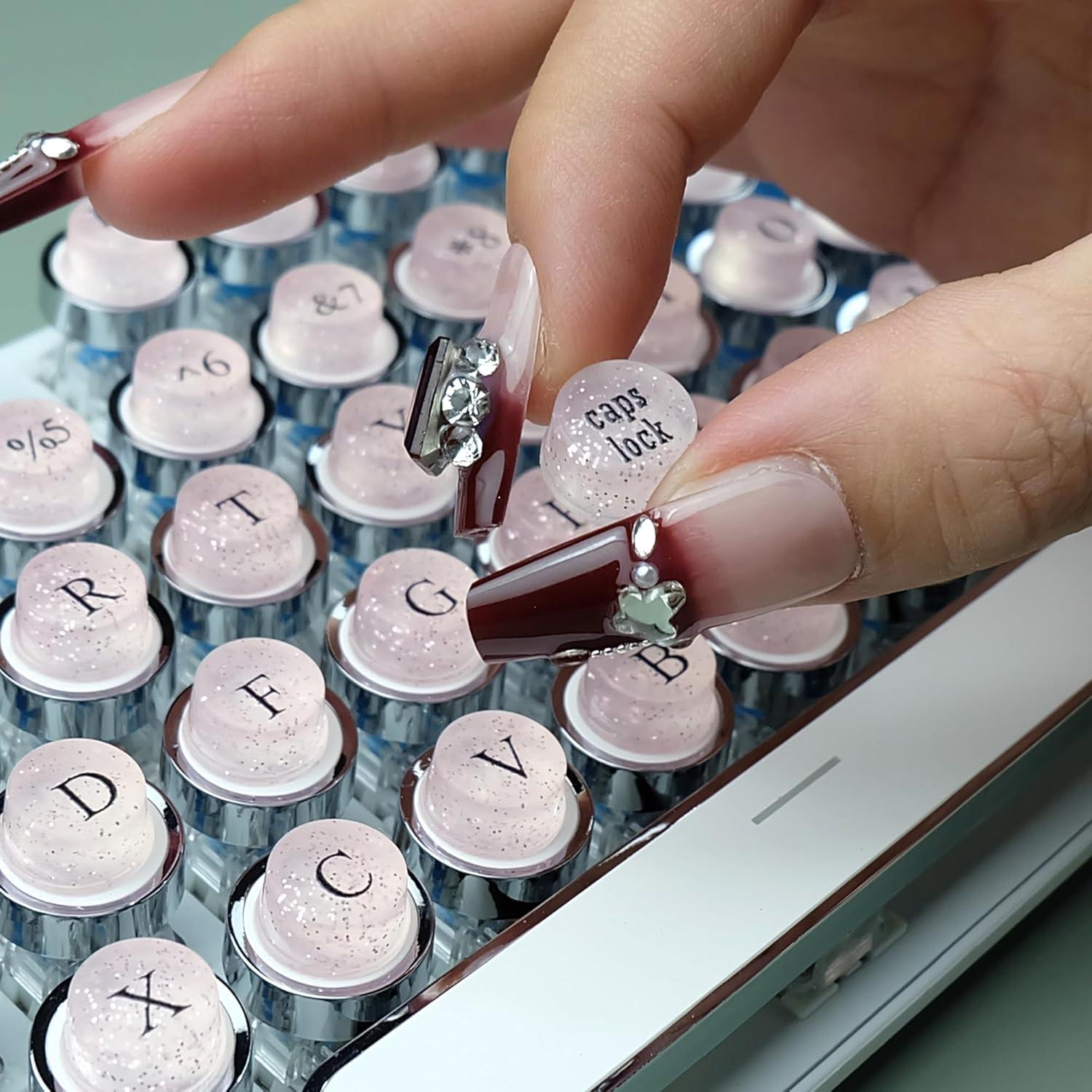 128 Piezas Teclas de Silicona Autoadhesivas Zooplan Rosa