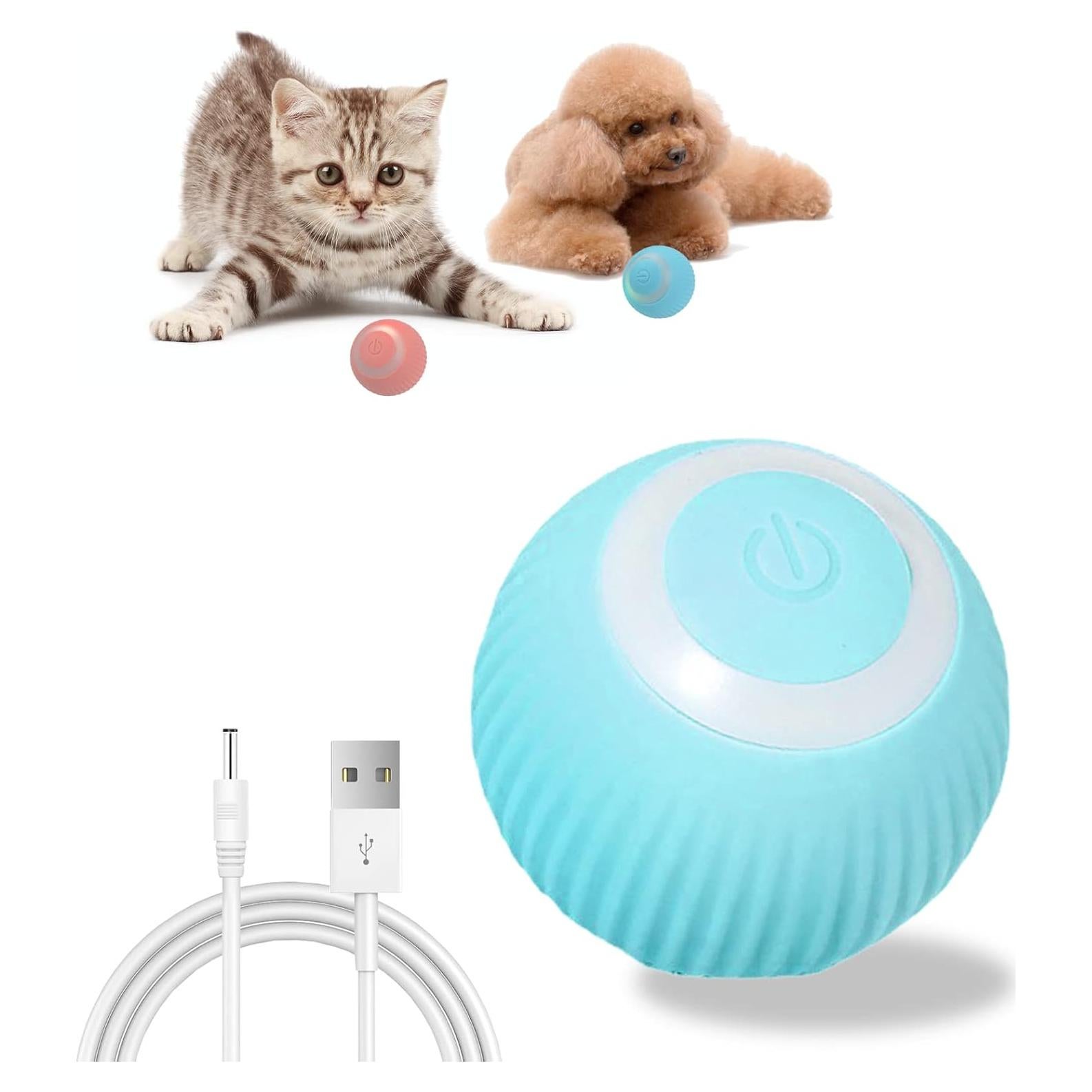 Bola Rodante Automática para Perros y Gatos - Cdipesp Azul