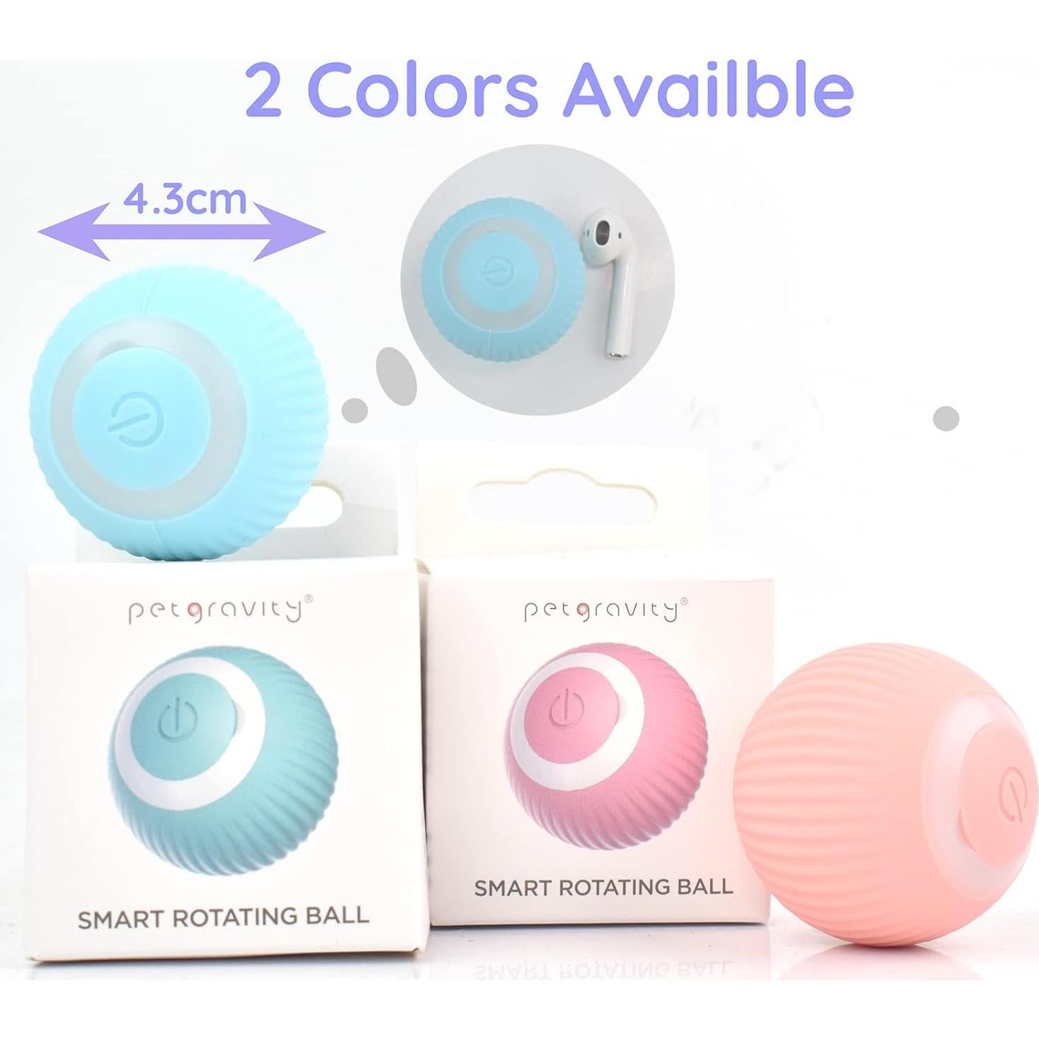 Bola Rodante Automática para Perros y Gatos - Cdipesp Azul