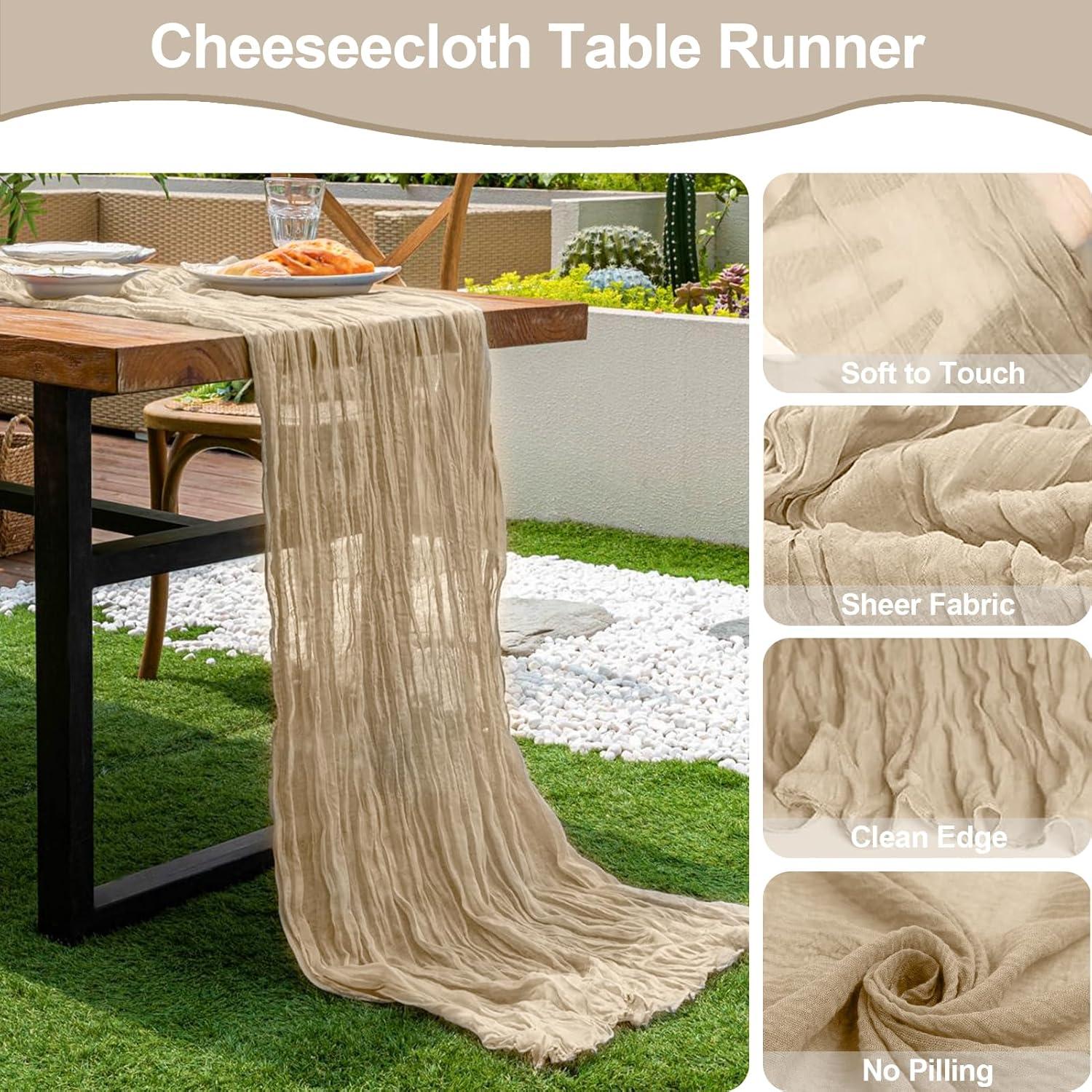 Paquete de 2 Caminos de Mesa Beige 304.8 x 88.9 cm Gasa de Queso