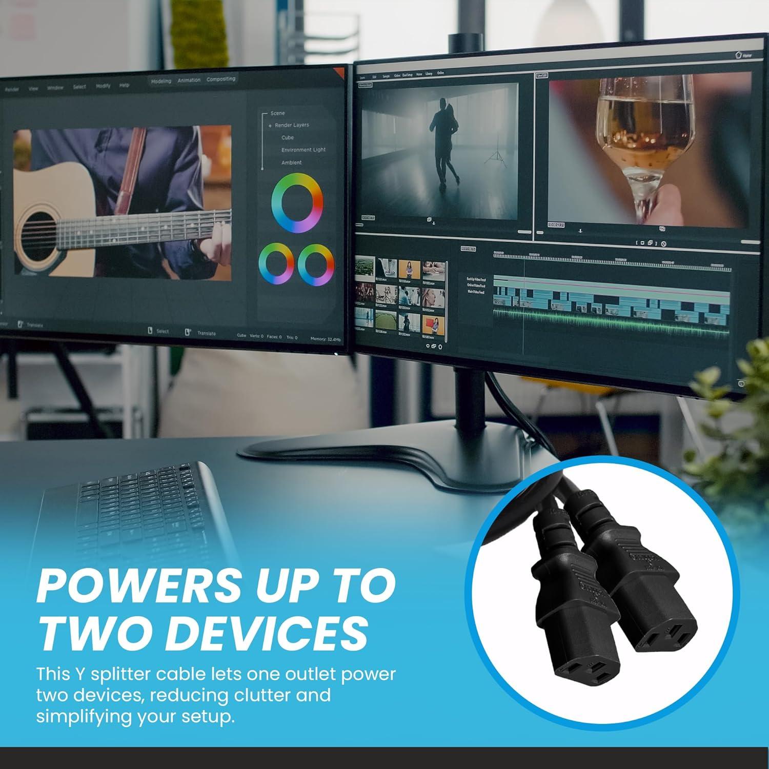 Cable Divisor Y IronBox 5-15P a 2X C13 3.05m 15A 125V