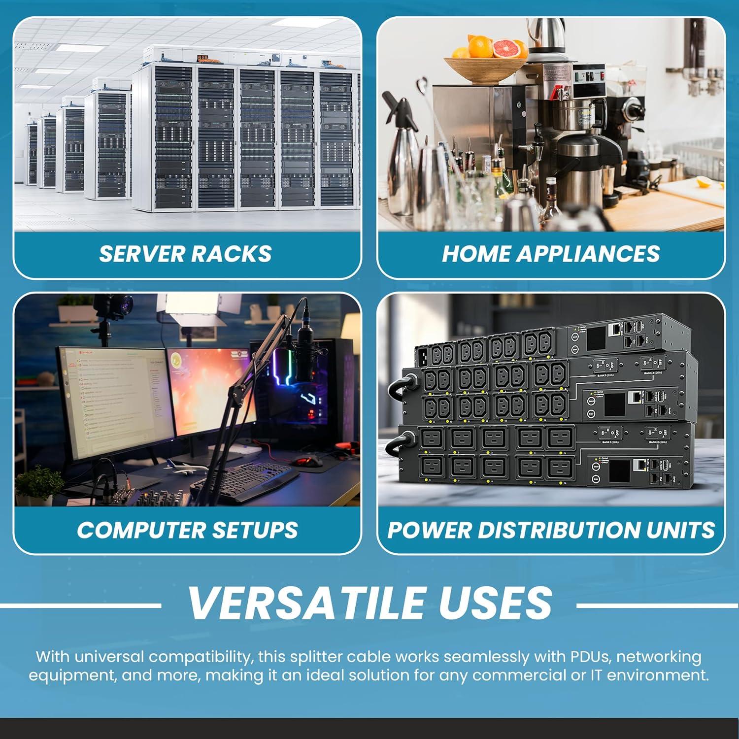 Cable Divisor Y IronBox 5-15P a 2X C13 3.05m 15A 125V