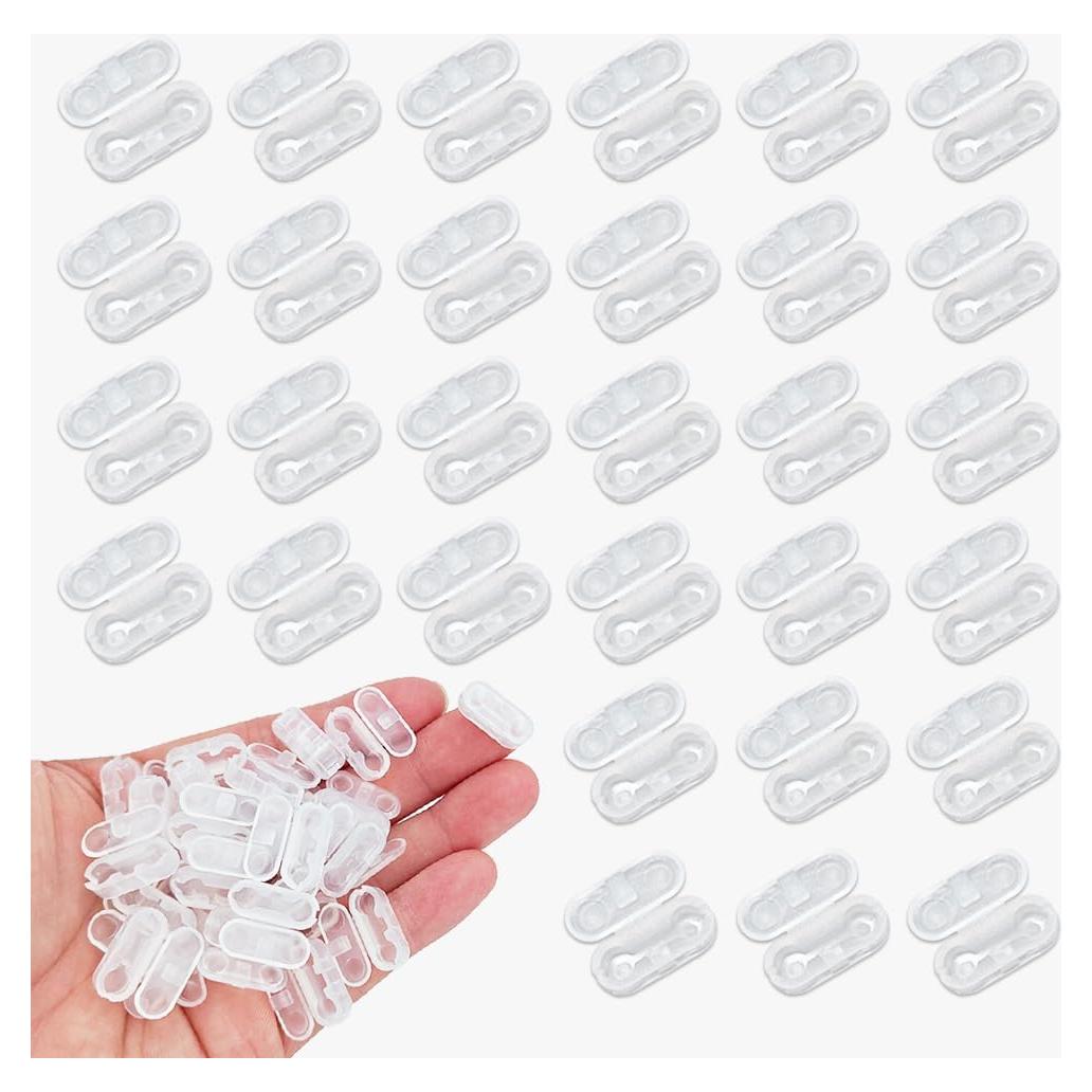 30 Conectores de Cadena de Bolas Acoeitl Plástico Transparente