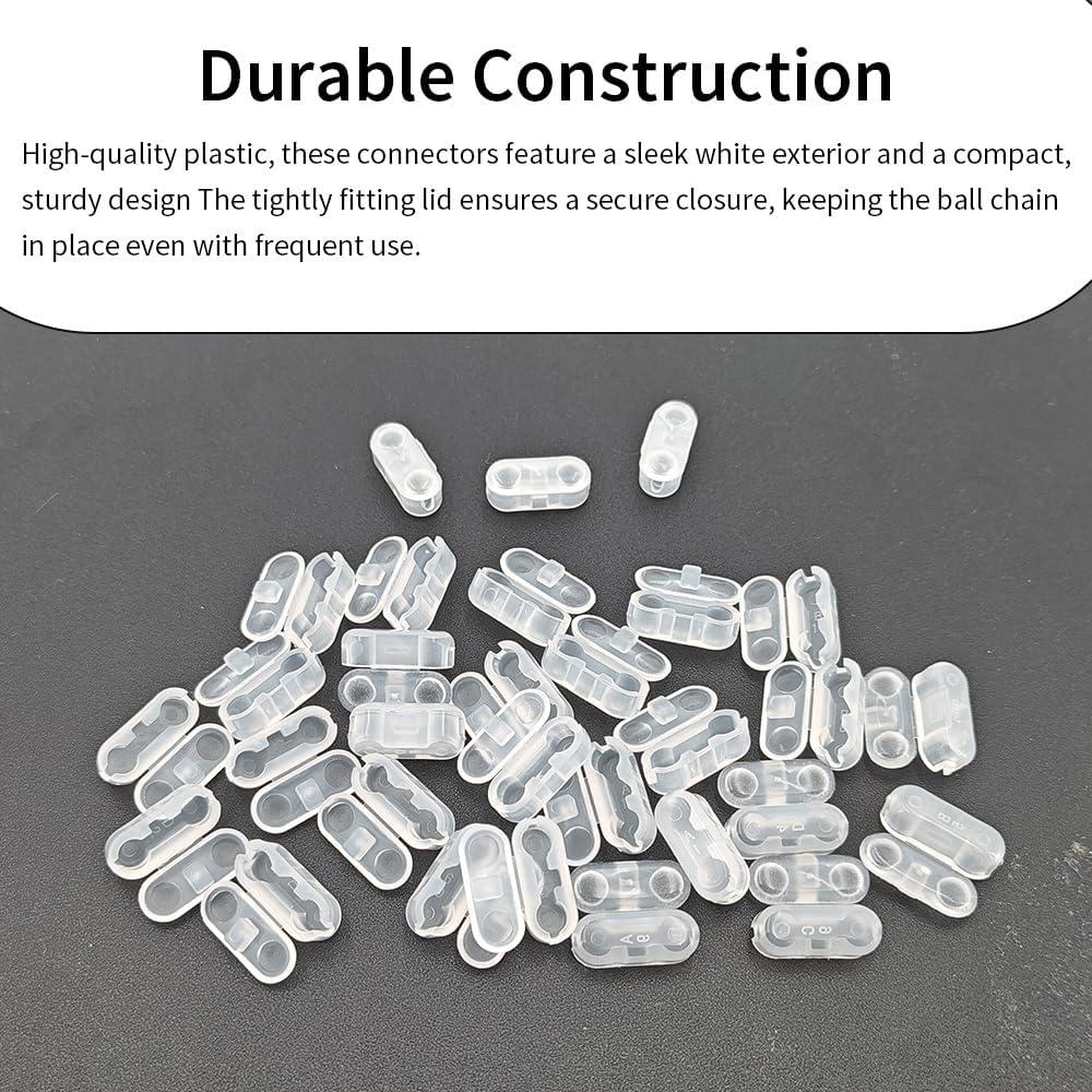 30 Conectores de Cadena de Bolas Acoeitl Plástico Transparente