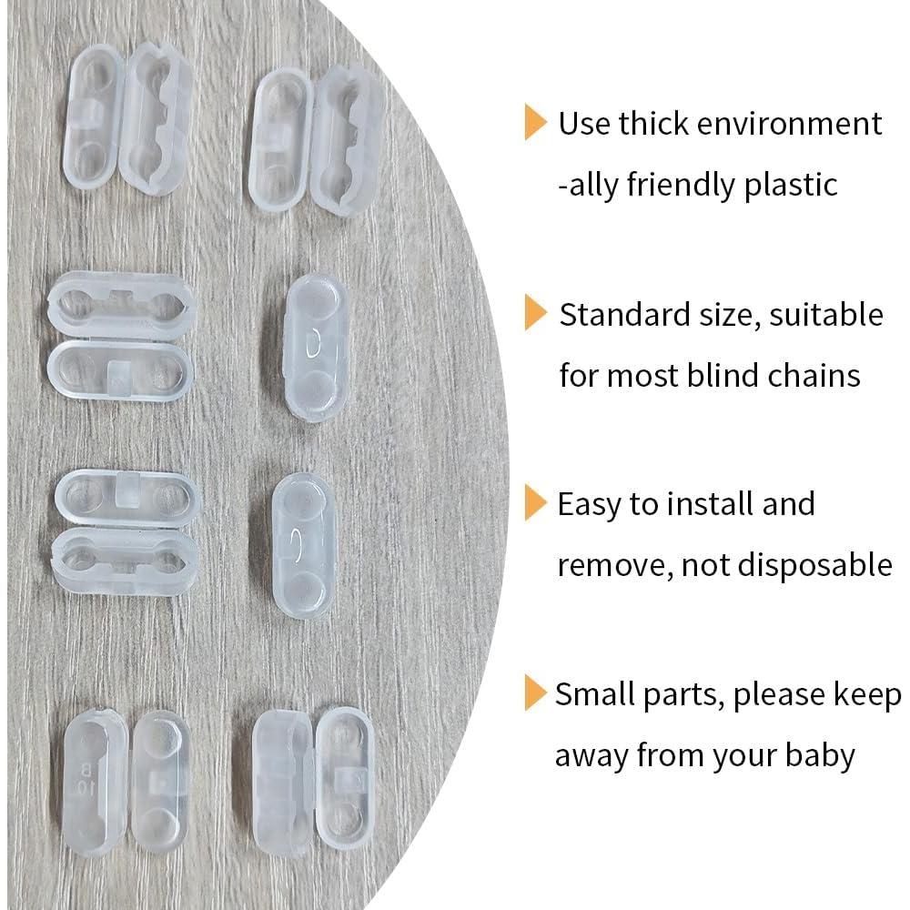 30 Conectores de Cadena de Bolas Acoeitl Plástico Transparente