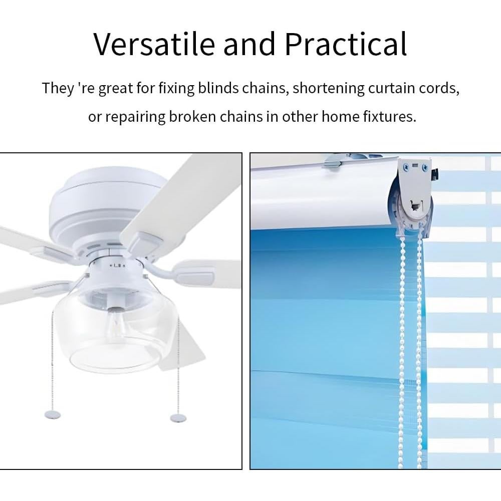 30 Conectores de Cadena de Bolas Acoeitl Plástico Transparente