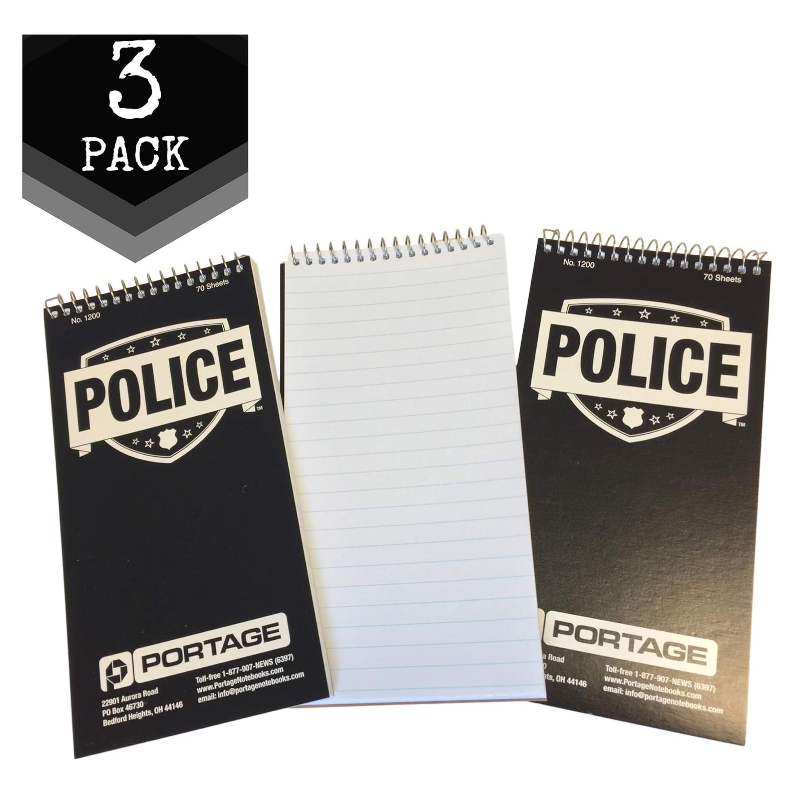 Cuaderno de Seguridad Pública Portage - 3 Paquetes, 70 Hojas, 10.16x20.32 cm