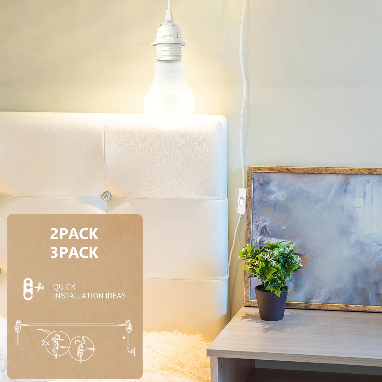 Kit de Lámpara Colgante E26/E27 4.88m con Interruptor jkahh