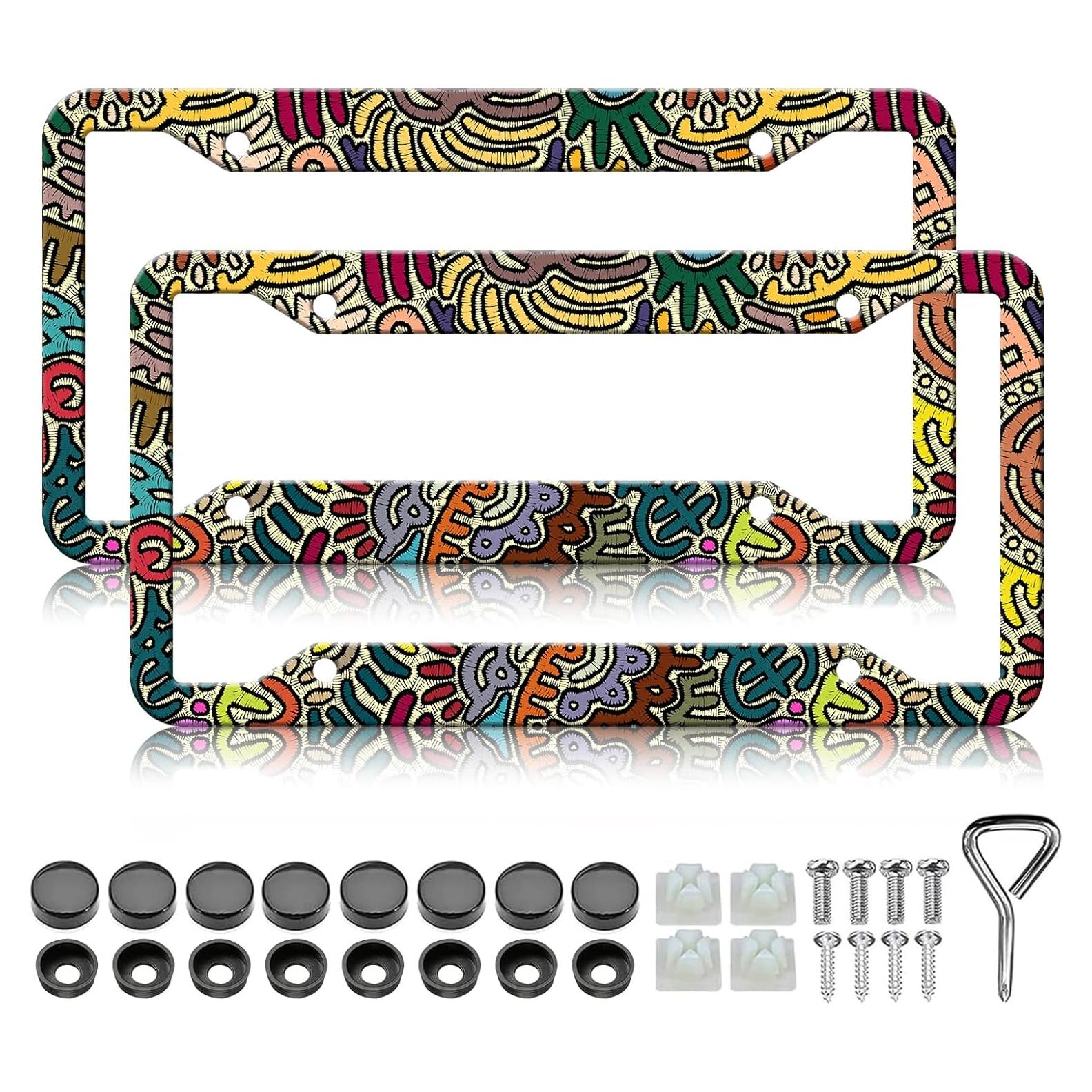 Marcos de Placas de Licencia HCSS Coloridos 30.5x15.2 cm - 2 Pzs