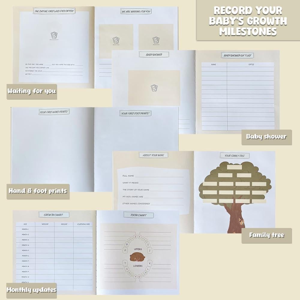 Libro de Recuerdos para Bebés FOUNCY Elefante 76 Páginas