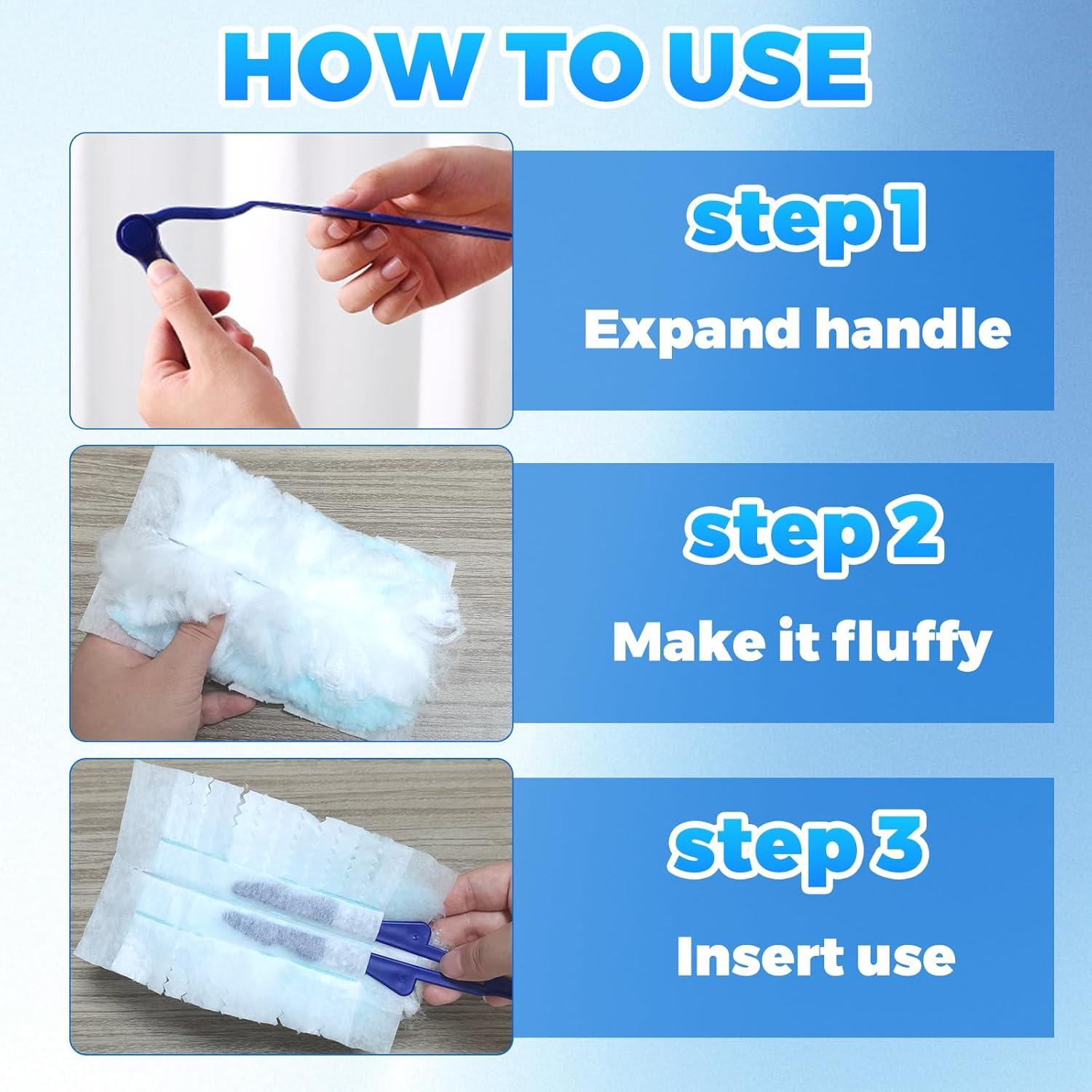 Paquete de 50 Recargas Plumero Swiffer + 5 Mangos Extensibles