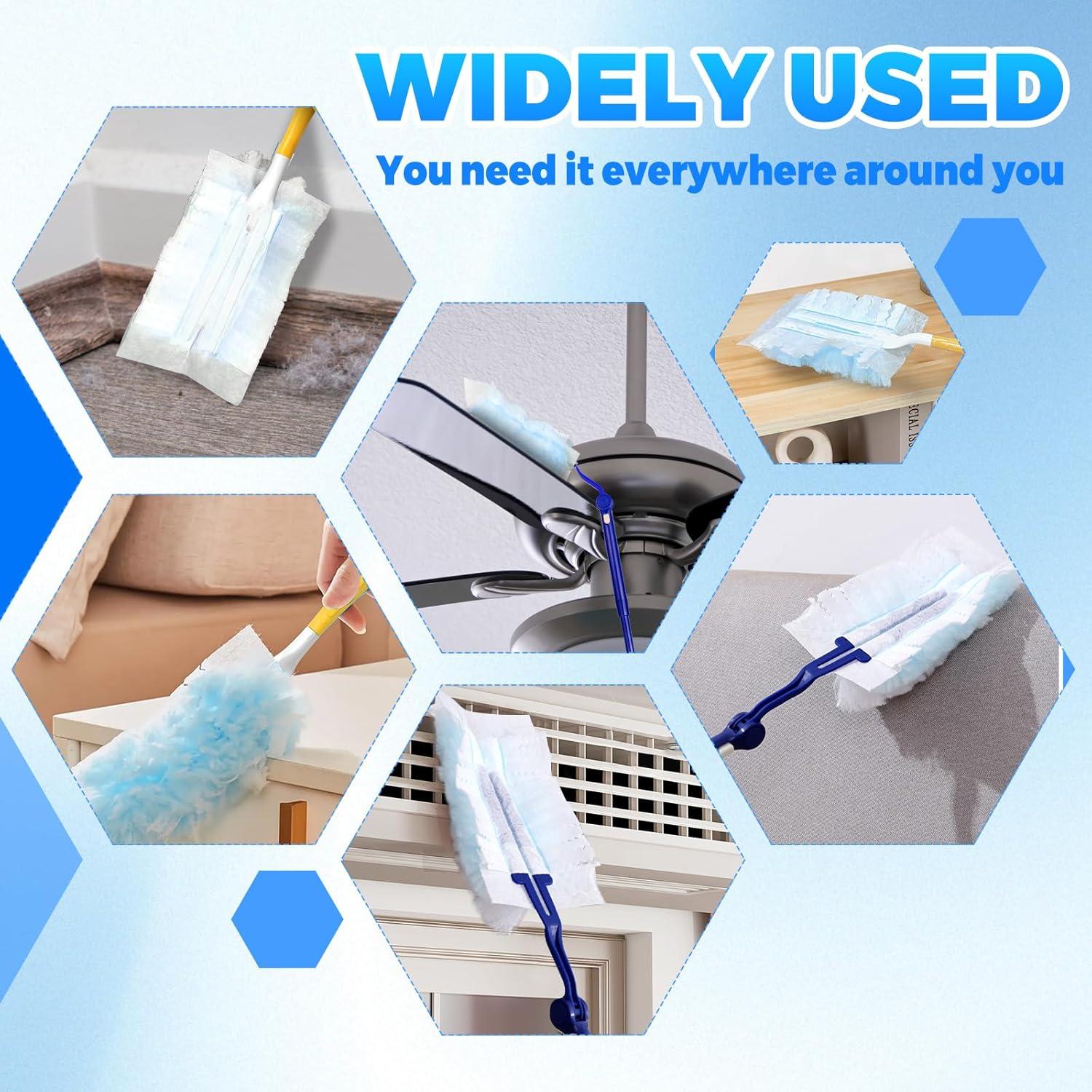 Paquete de 50 Recargas Plumero Swiffer + 5 Mangos Extensibles