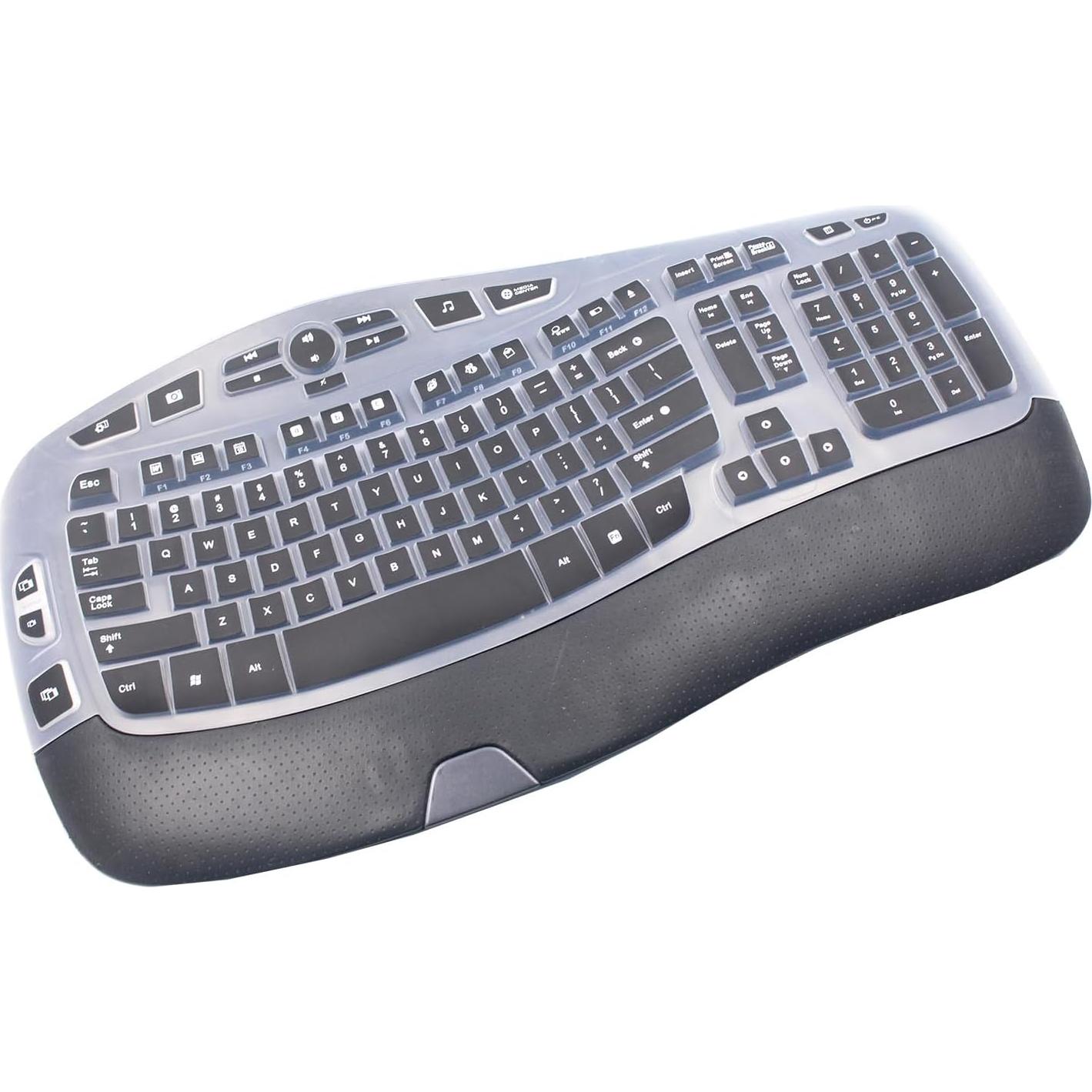 Cubierta de teclado de silicona Logitech K350 MK550 MK570 Negra