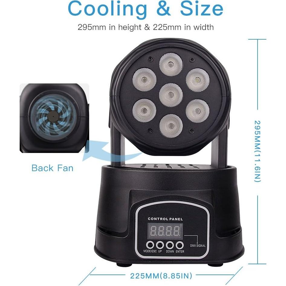 BETOPPER Luz DJ Cabeza Móvil Mini RGBW 7x8W para Eventos