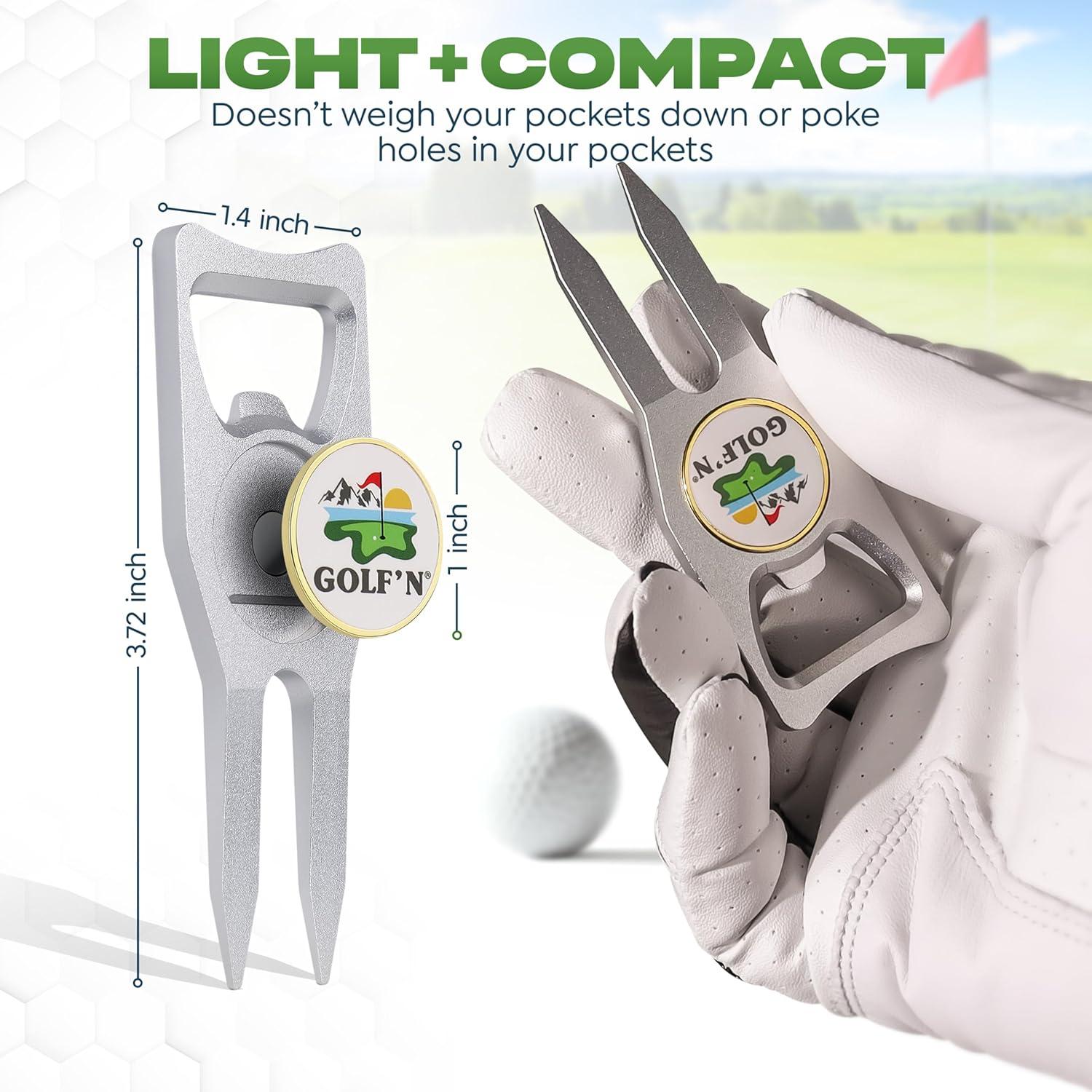 Herramienta de Divot Golf'N de Aluminio con Marcador Magnético