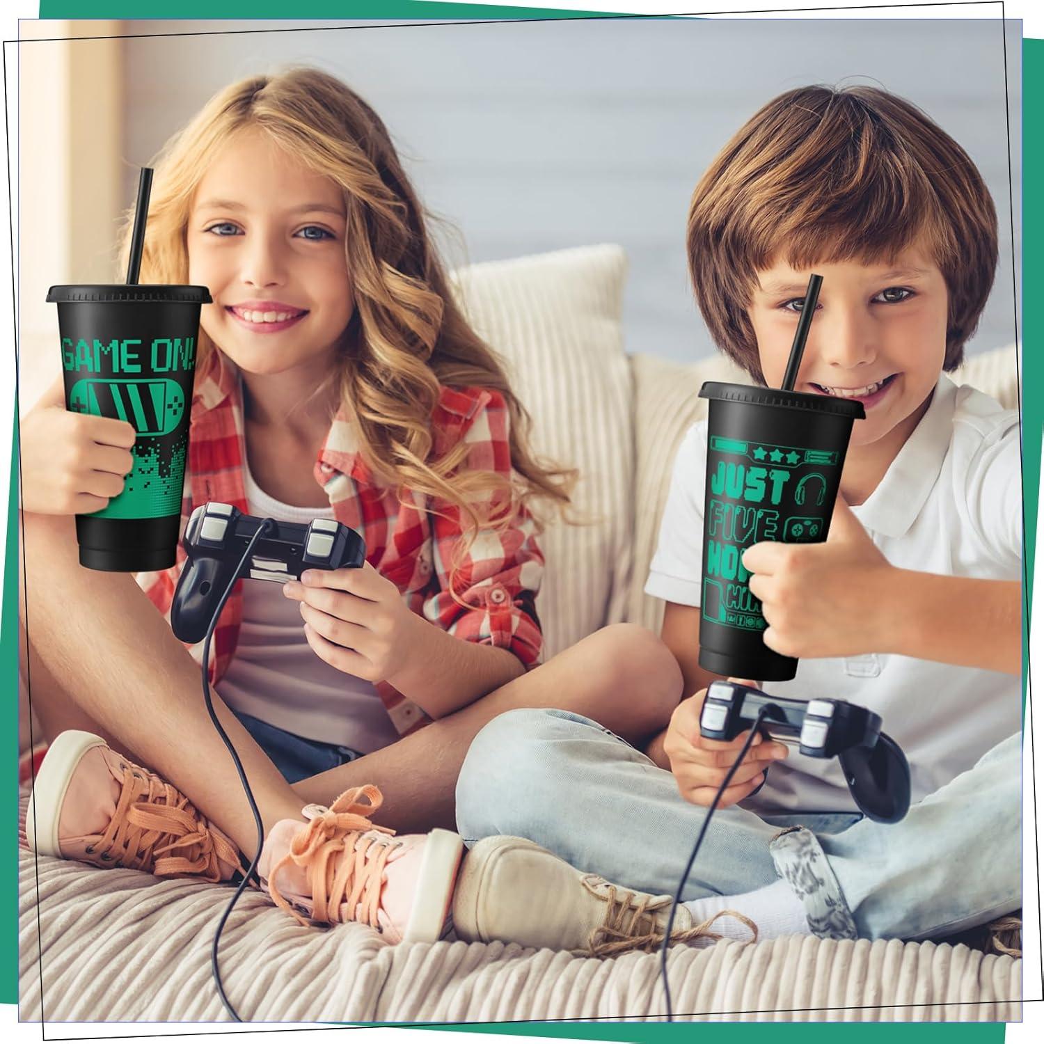 Vasos de Plástico Reutilizables Mifoci 12 Pcs 710 ml Negro