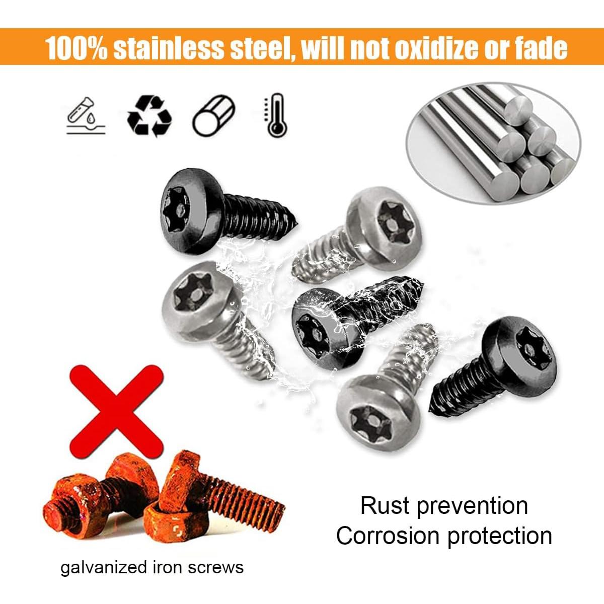 Kit de Tornillos Antirrobo para Placas de Licencia GLSOWEE