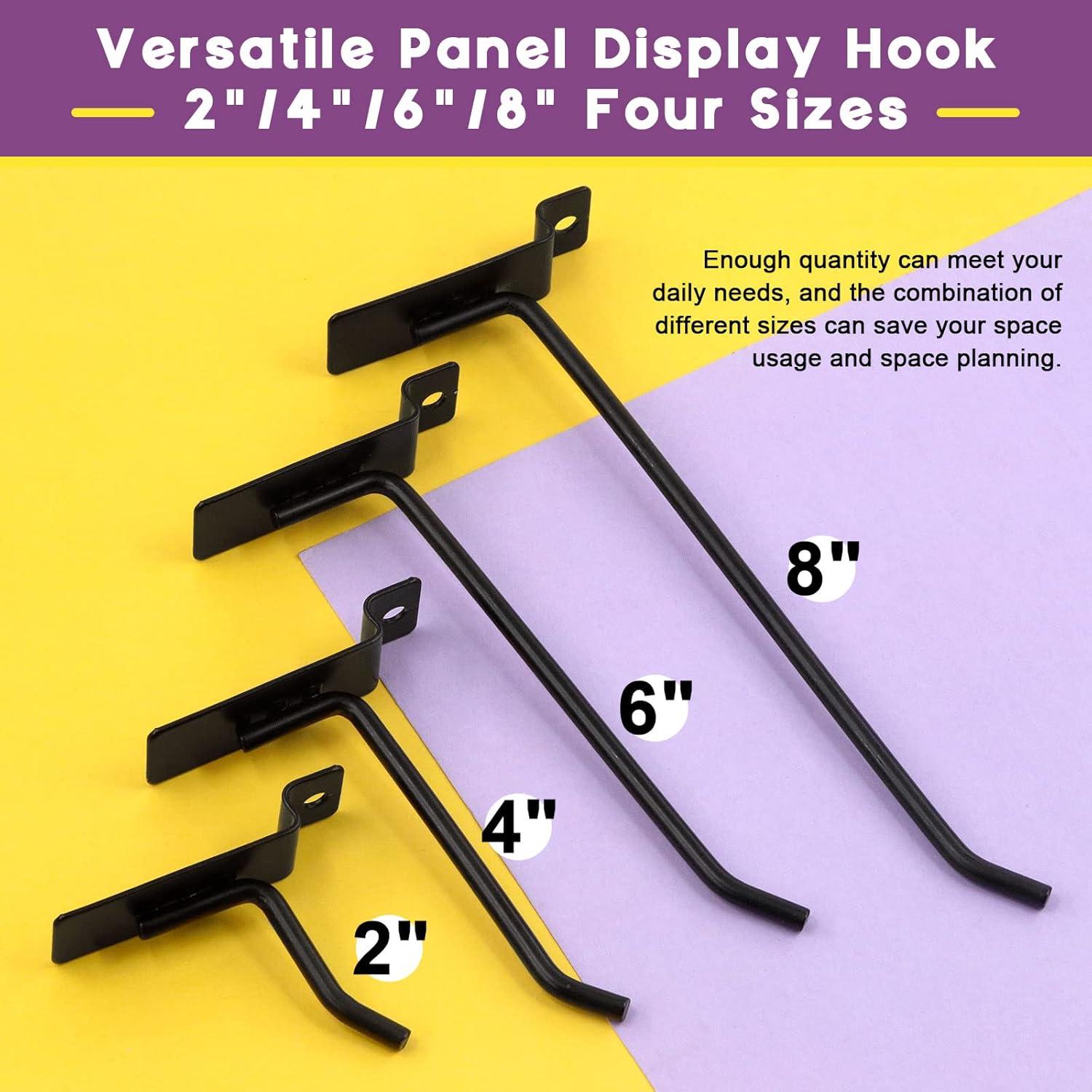 Ganchos de Slatwall Swpeet 20Pcs 5.08 cm Alta Resistencia Negro