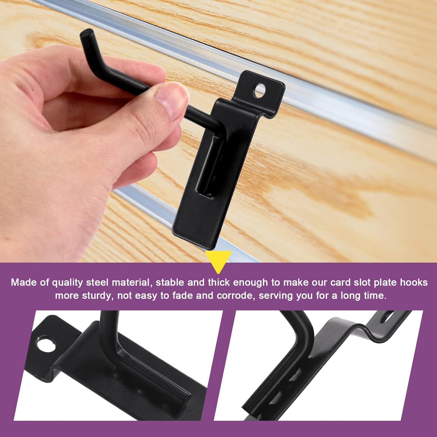 Ganchos de Slatwall Swpeet 20Pcs 5.08 cm Alta Resistencia Negro