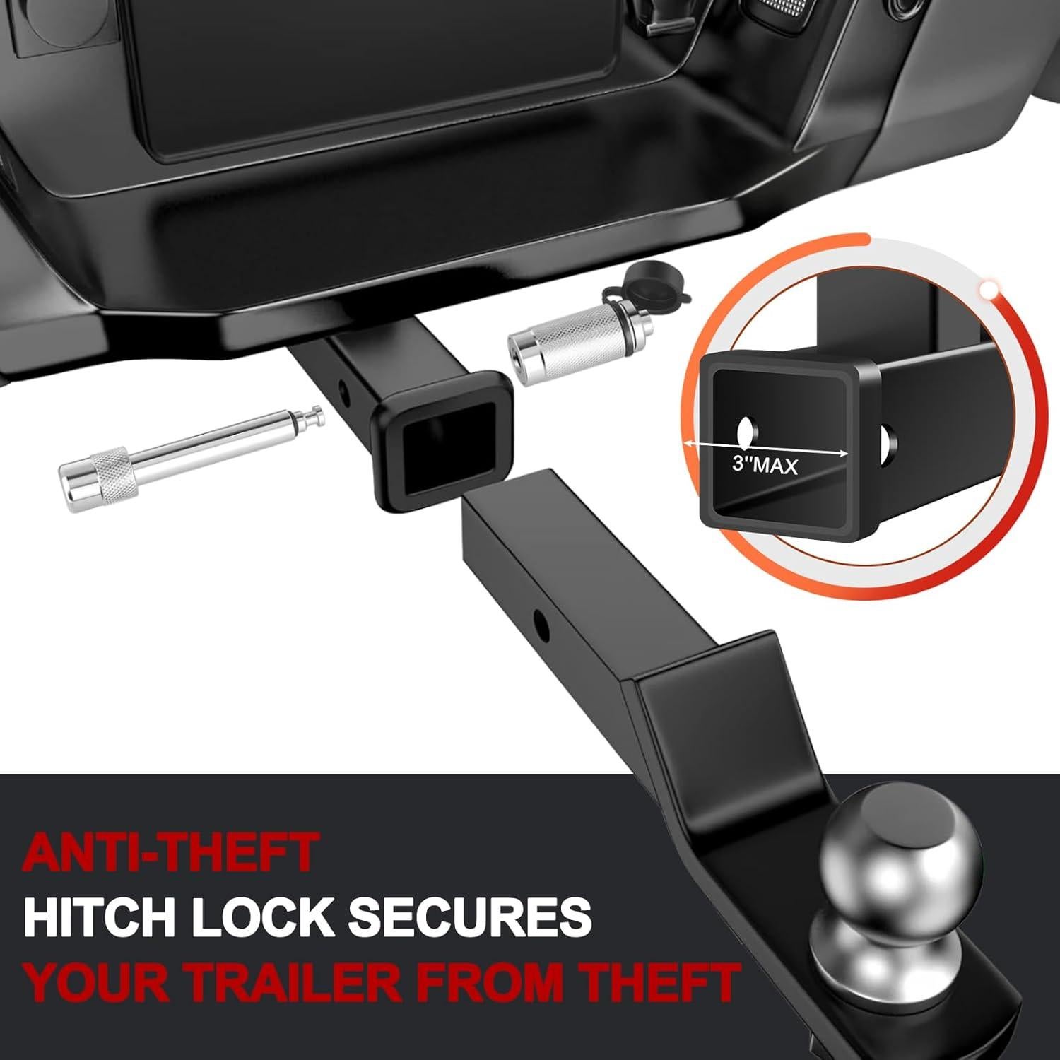 Cerradura de enganche de remolque Ayleid 5/8" antirrobo 2 paquetes