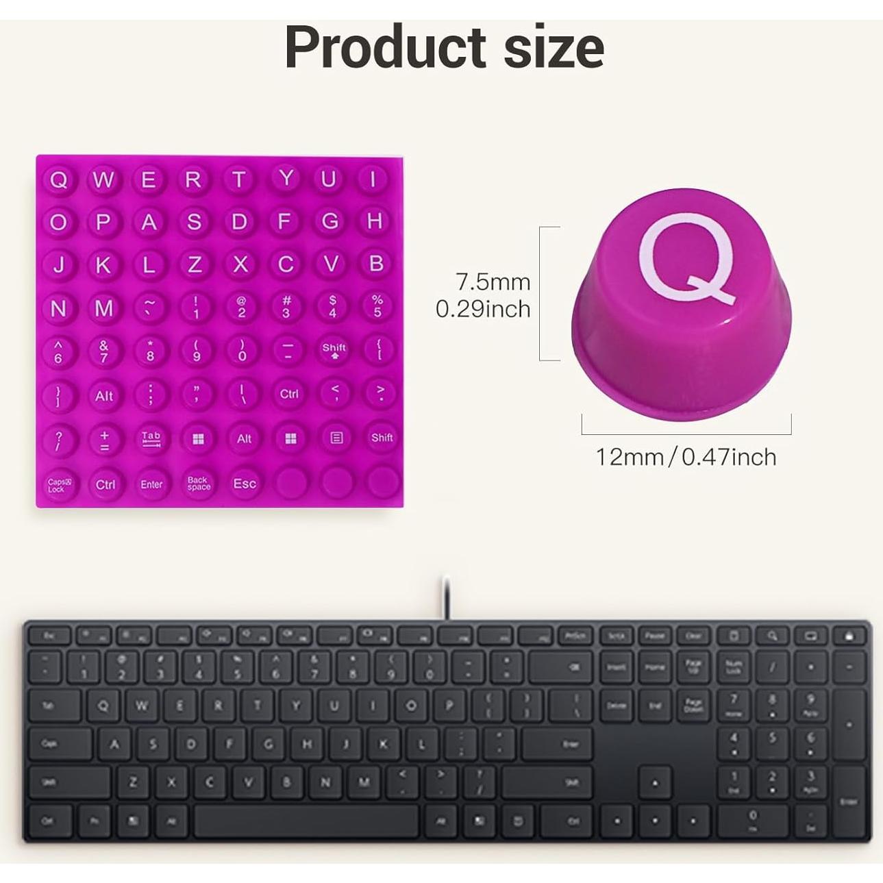 Calcomanías de Teclado Elevadas Botón Elevado 64pcs Rosa Brillante