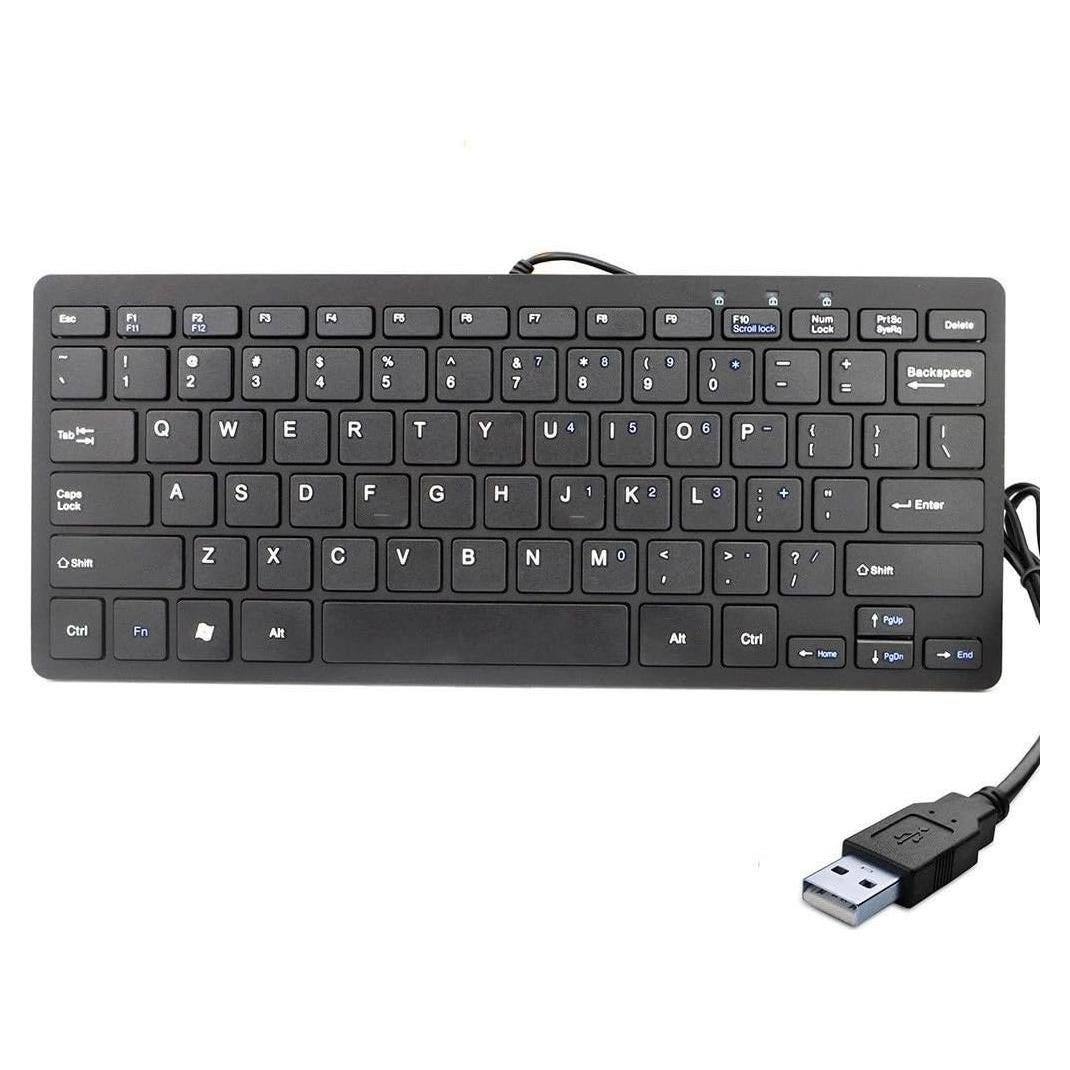 Teclado Mini Slim iKKEGOL USB 78 Teclas Compacto Negro