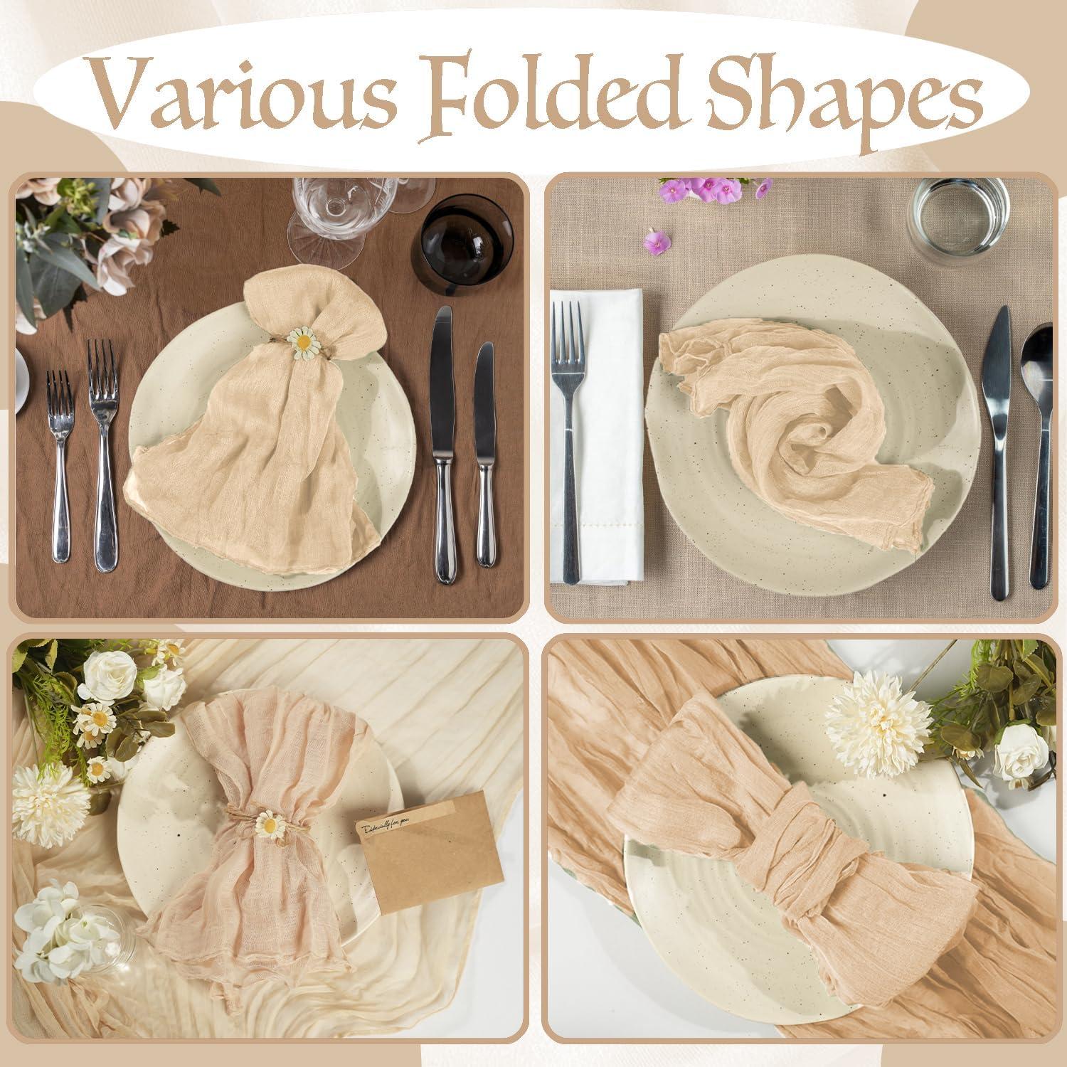 Paquete de 120 Servilletas de Tela Beige 50x50 cm Zrlljp