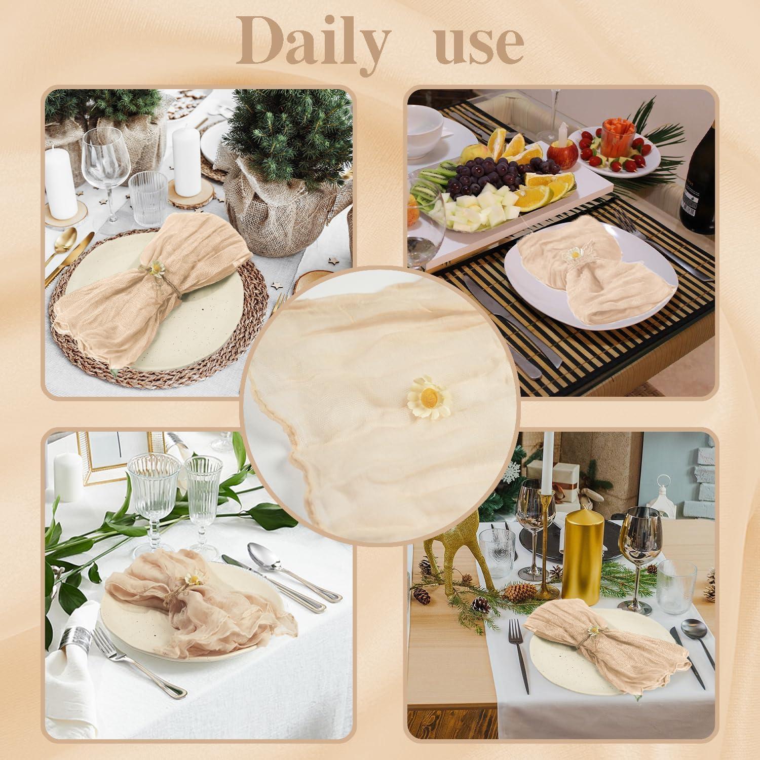 Paquete de 120 Servilletas de Tela Beige 50x50 cm Zrlljp