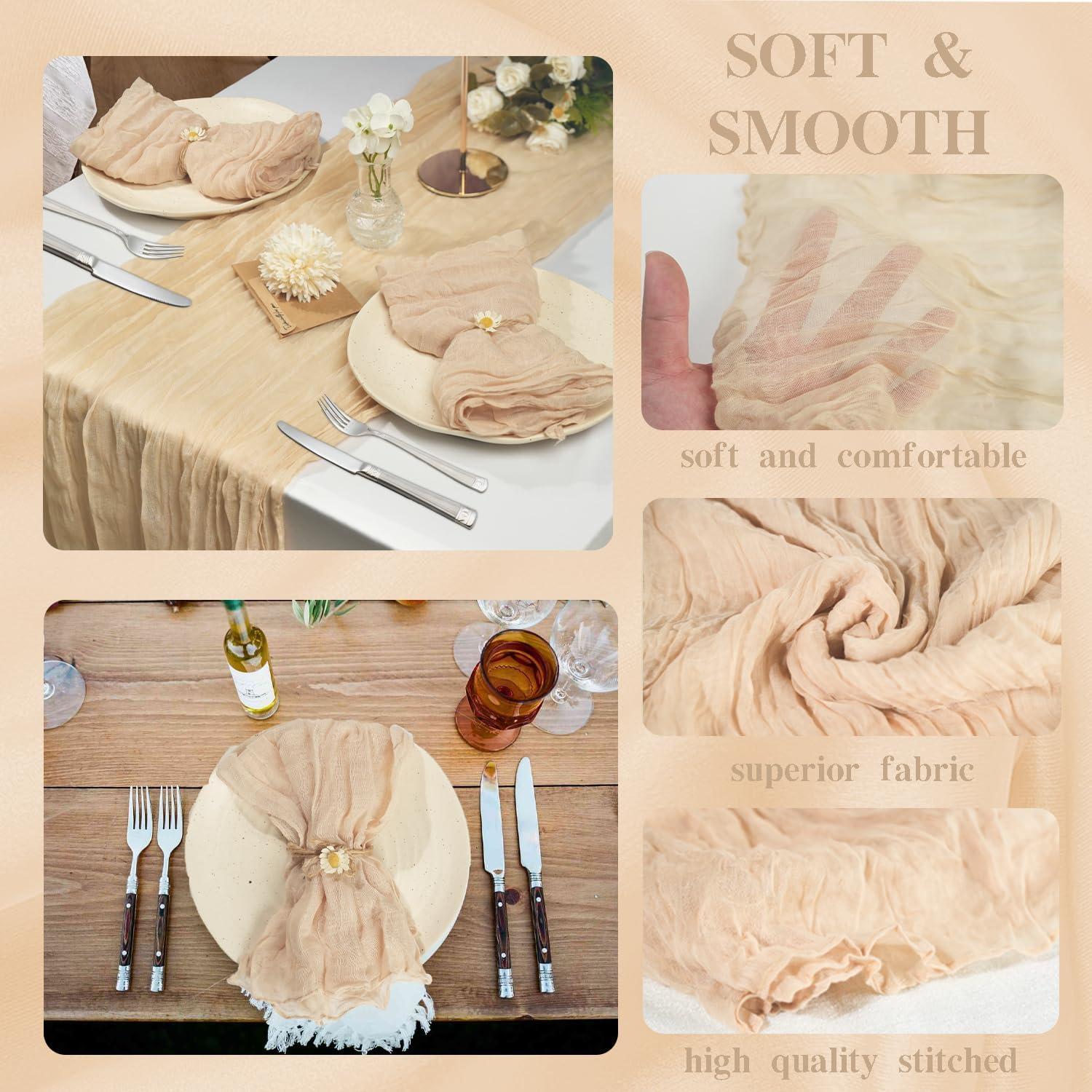 Paquete de 120 Servilletas de Tela Beige 50x50 cm Zrlljp