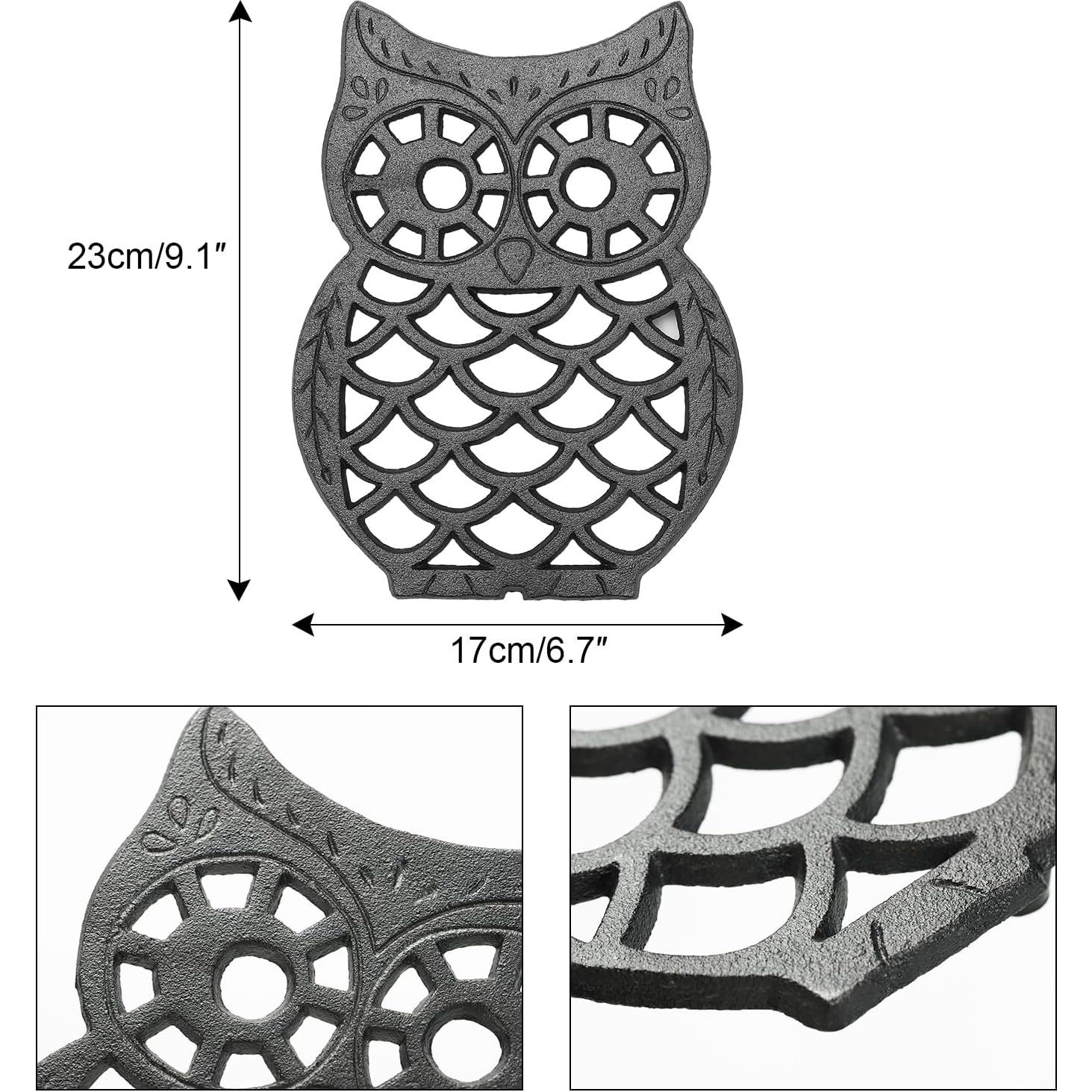 Sostenedor Decorativo de Hierro Fundido Sungmor Búho Negro 23x17cm